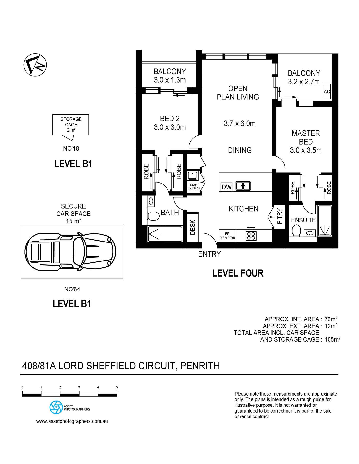 Floorplan of Homely apartment listing, 408/81A Lord Sheffield Circuit, Penrith NSW 2750