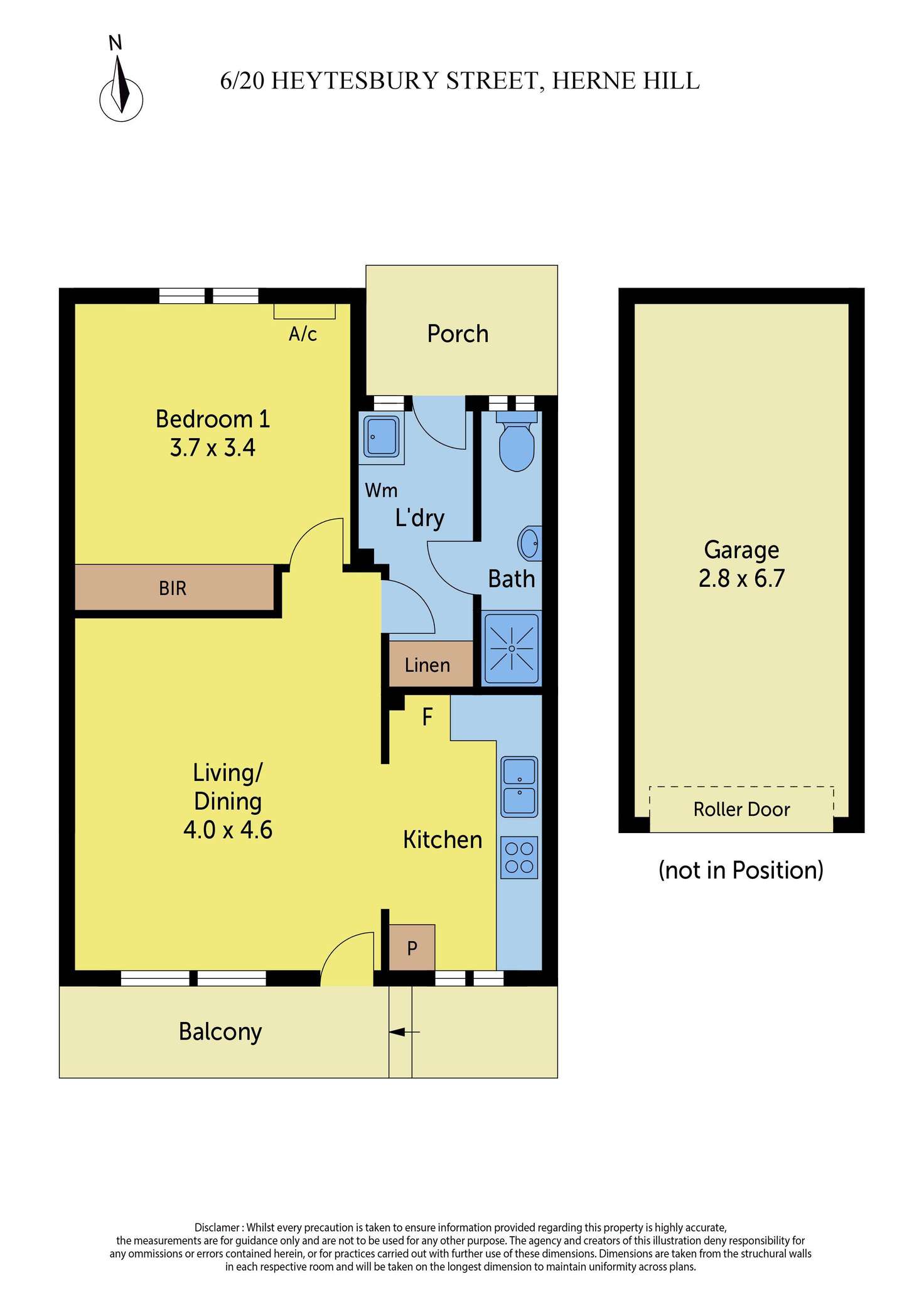 Floorplan of Homely unit listing, 6/20 Heytesbury Street, Herne Hill VIC 3218