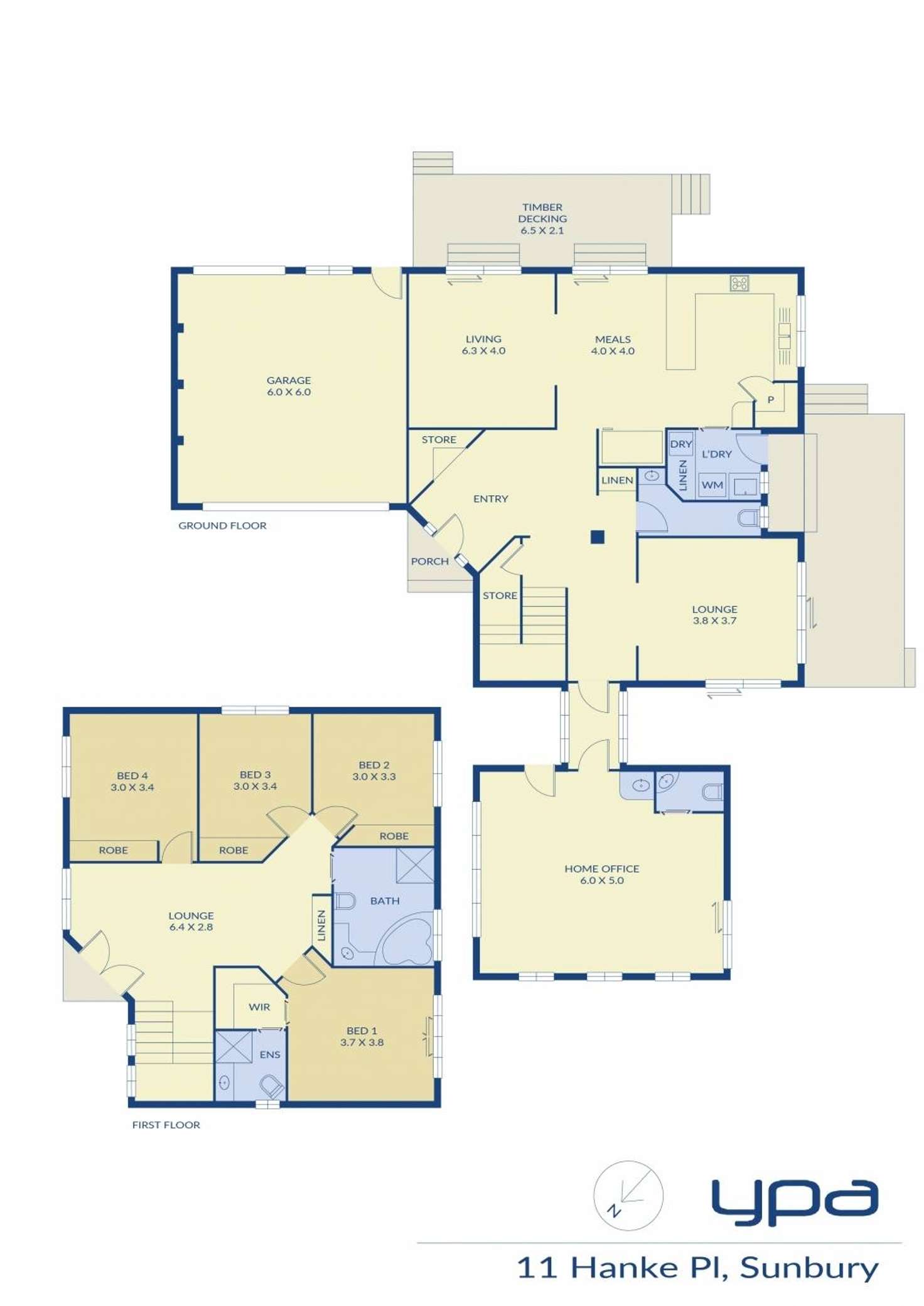 Floorplan of Homely house listing, 11 Hanke Place, Sunbury VIC 3429