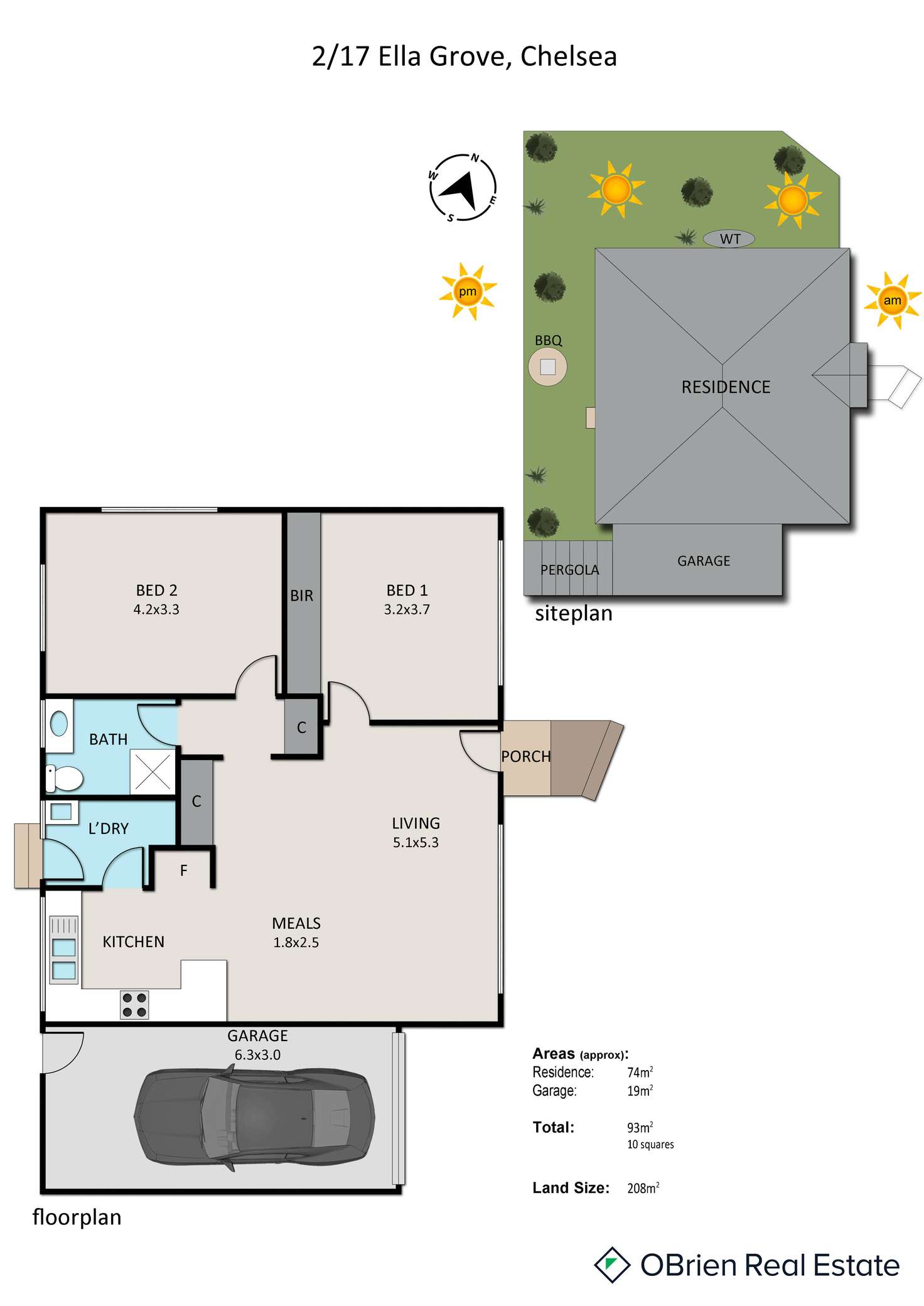 Floorplan of Homely unit listing, 2/17 Ella Grove, Chelsea VIC 3196