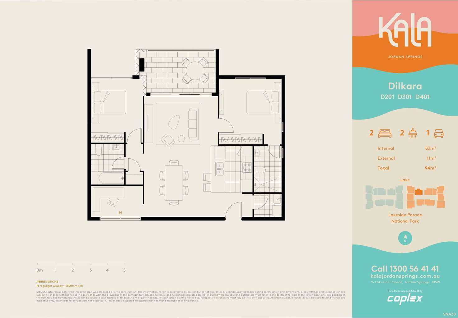 Floorplan of Homely apartment listing, D201/76-94 Lakeside Parade, Jordan Springs NSW 2747