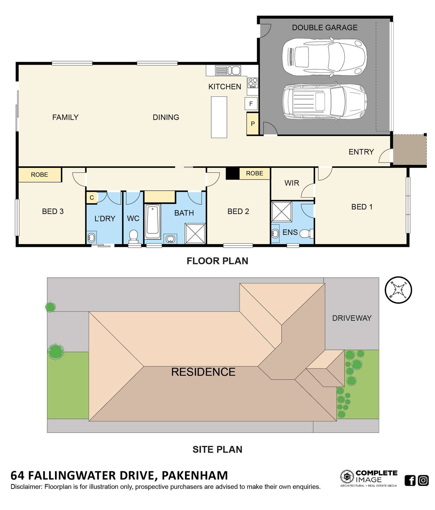 Floorplan of Homely house listing, 64 Fallingwater Drive, Pakenham VIC 3810