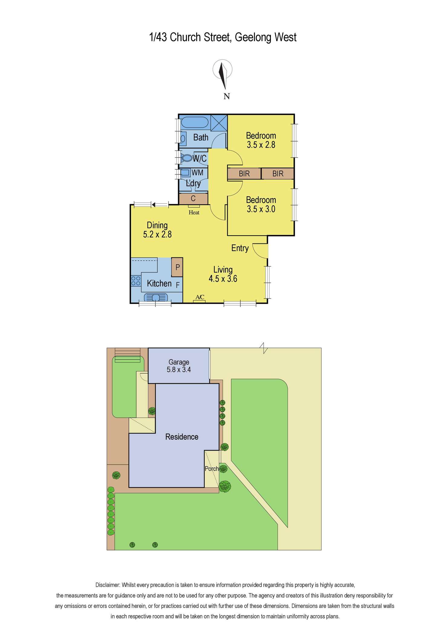 Floorplan of Homely unit listing, 1/43 Church Street, Geelong West VIC 3218