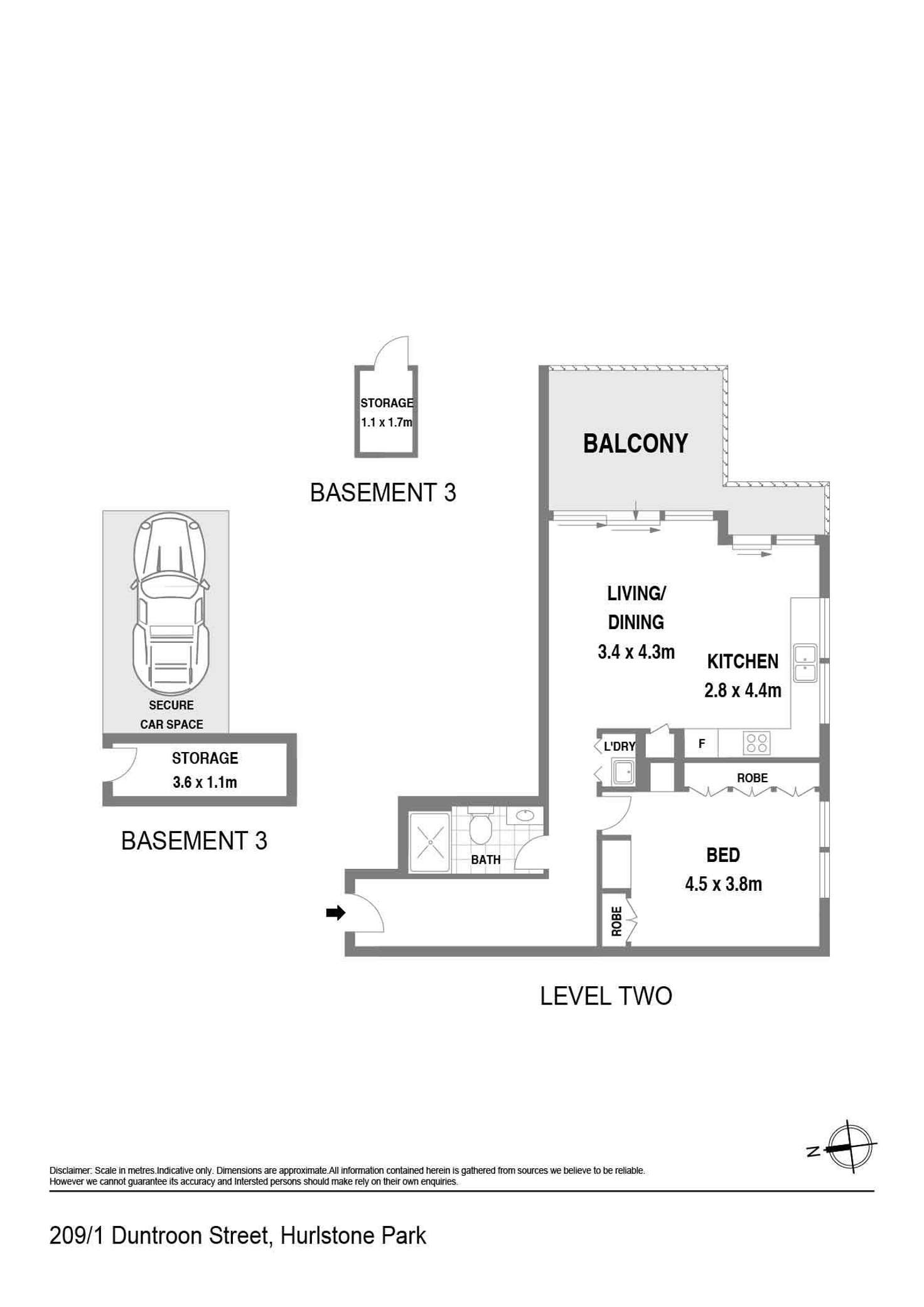 Floorplan of Homely apartment listing, 209/1 Duntroon Street, Hurlstone Park NSW 2193