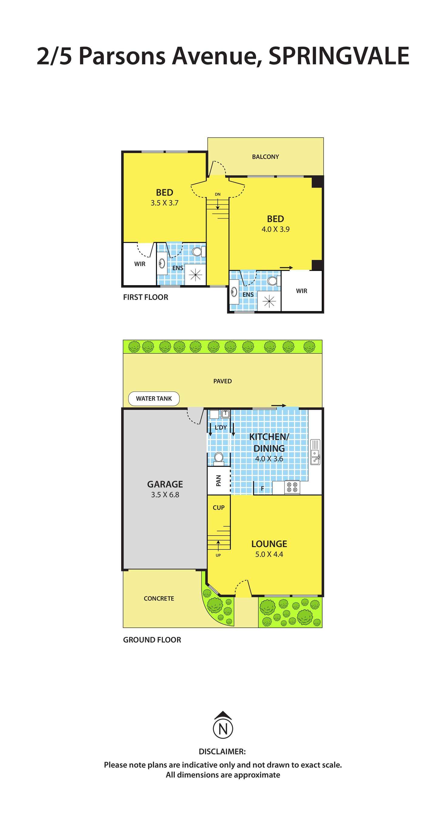 Floorplan of Homely townhouse listing, 2/5 Parsons Avenue, Springvale VIC 3171