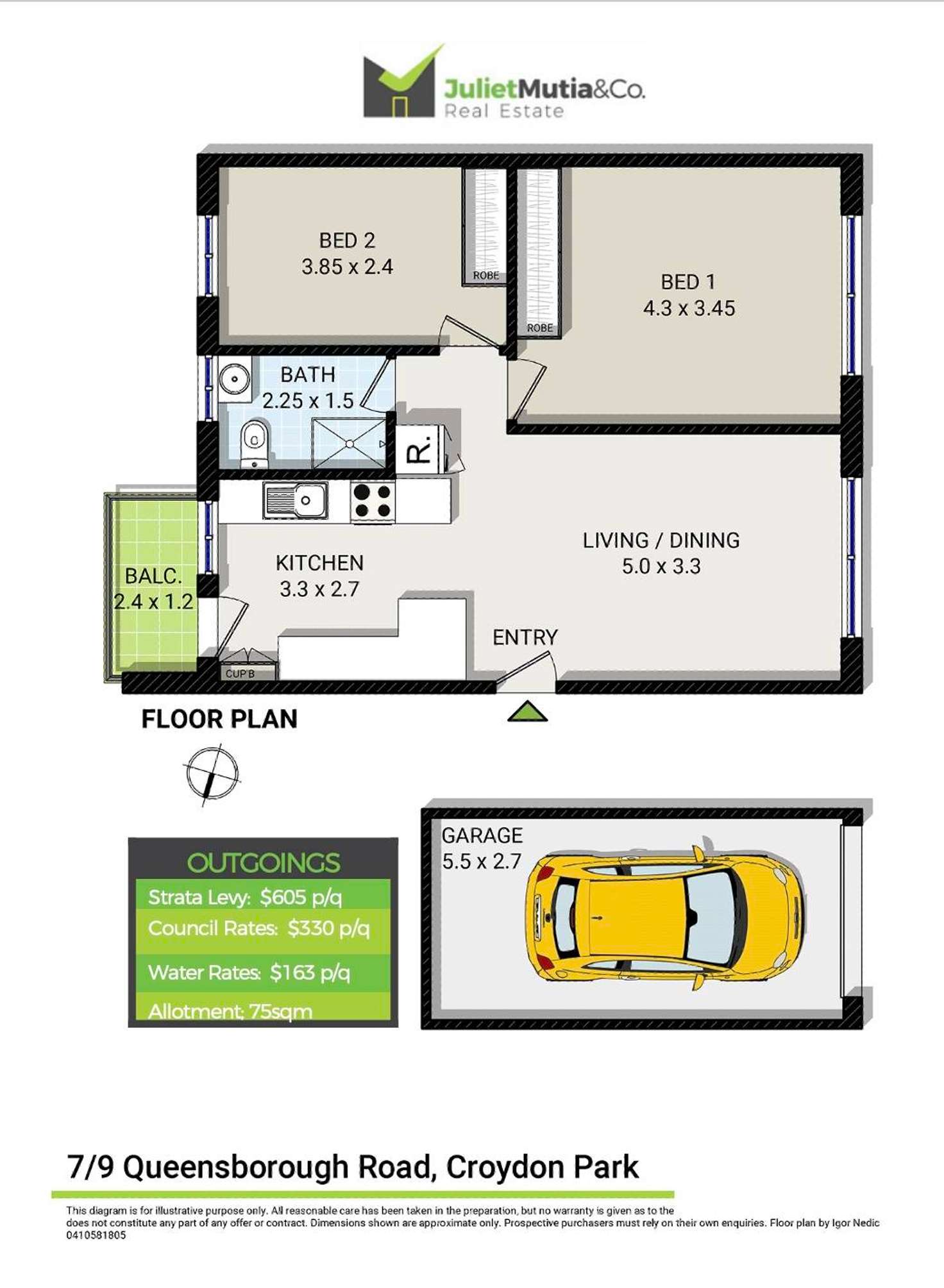 Floorplan of Homely unit listing, 7/9 Queensborough Road, Croydon Park NSW 2133