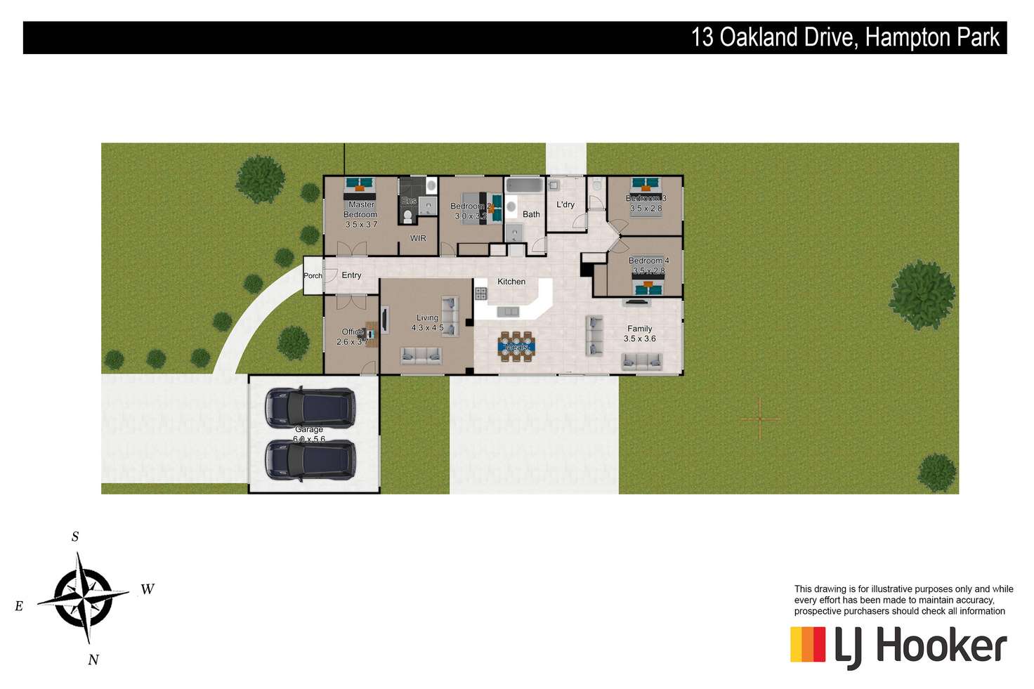 Floorplan of Homely house listing, 13 Oakland Drive, Hampton Park VIC 3976