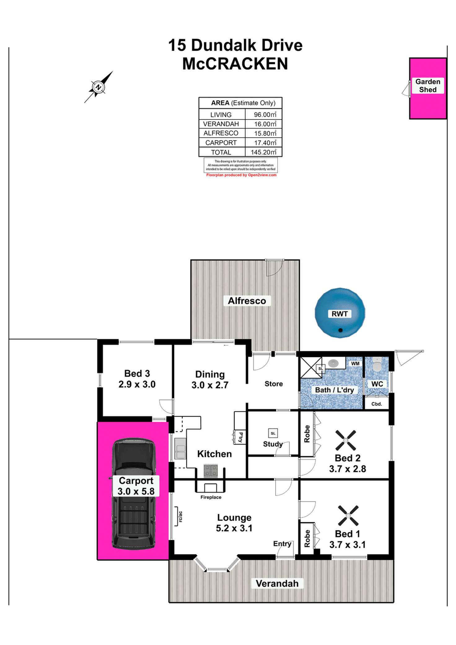 Floorplan of Homely house listing, 15 Dundalk Avenue, Mccracken SA 5211