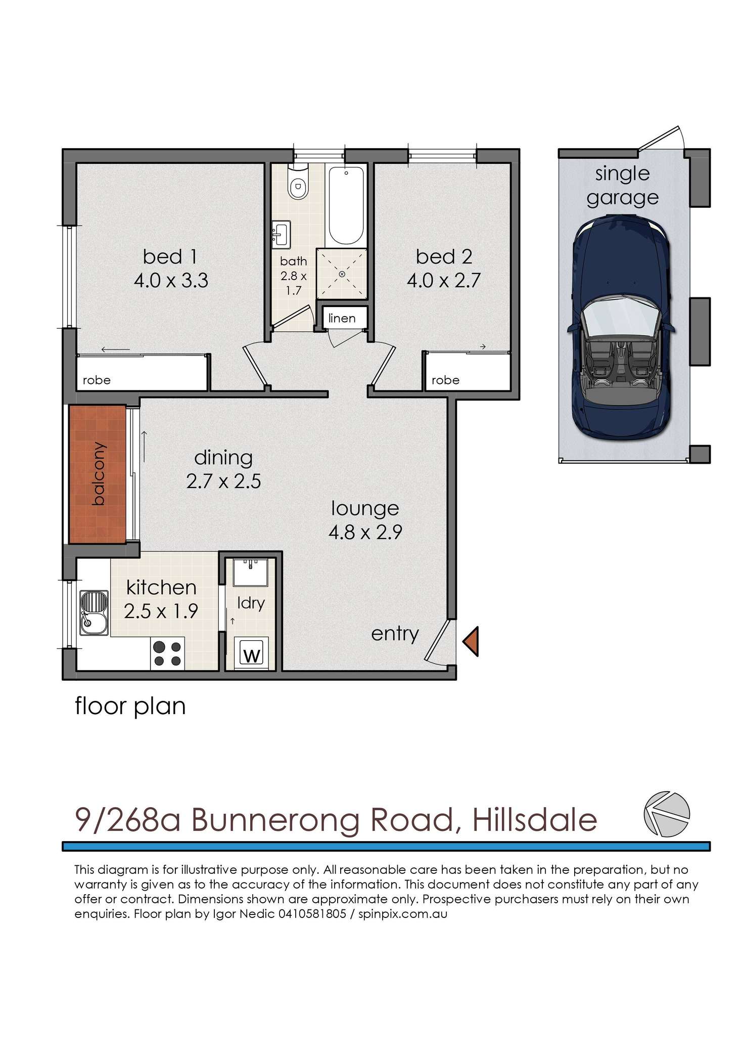 Floorplan of Homely apartment listing, 9/268a Bunnerong Road, Hillsdale NSW 2036