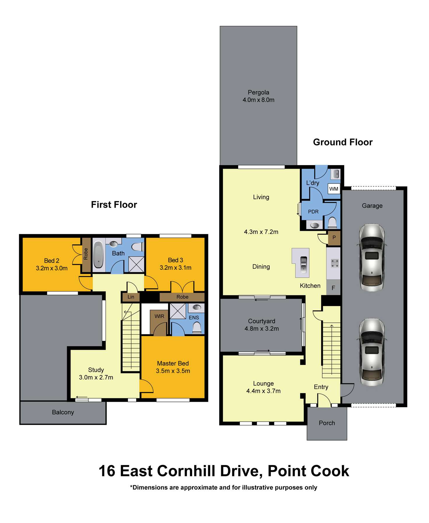 Floorplan of Homely house listing, 16 East Cornhill Drive, Point Cook VIC 3030