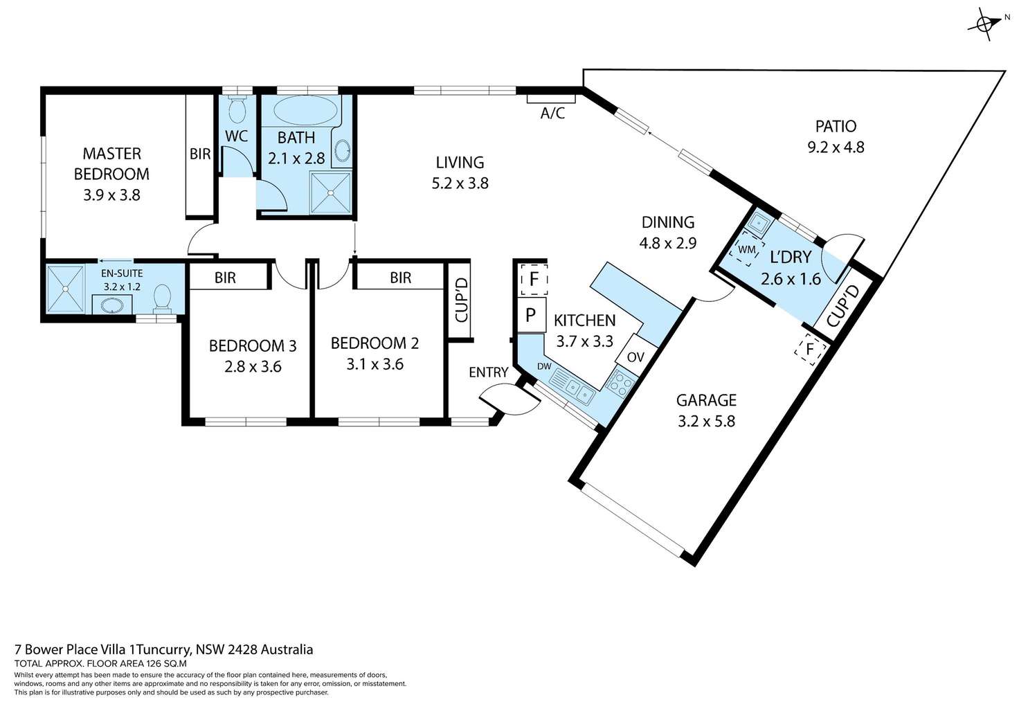 Floorplan of Homely villa listing, 1/7 Bower Place, Tuncurry NSW 2428