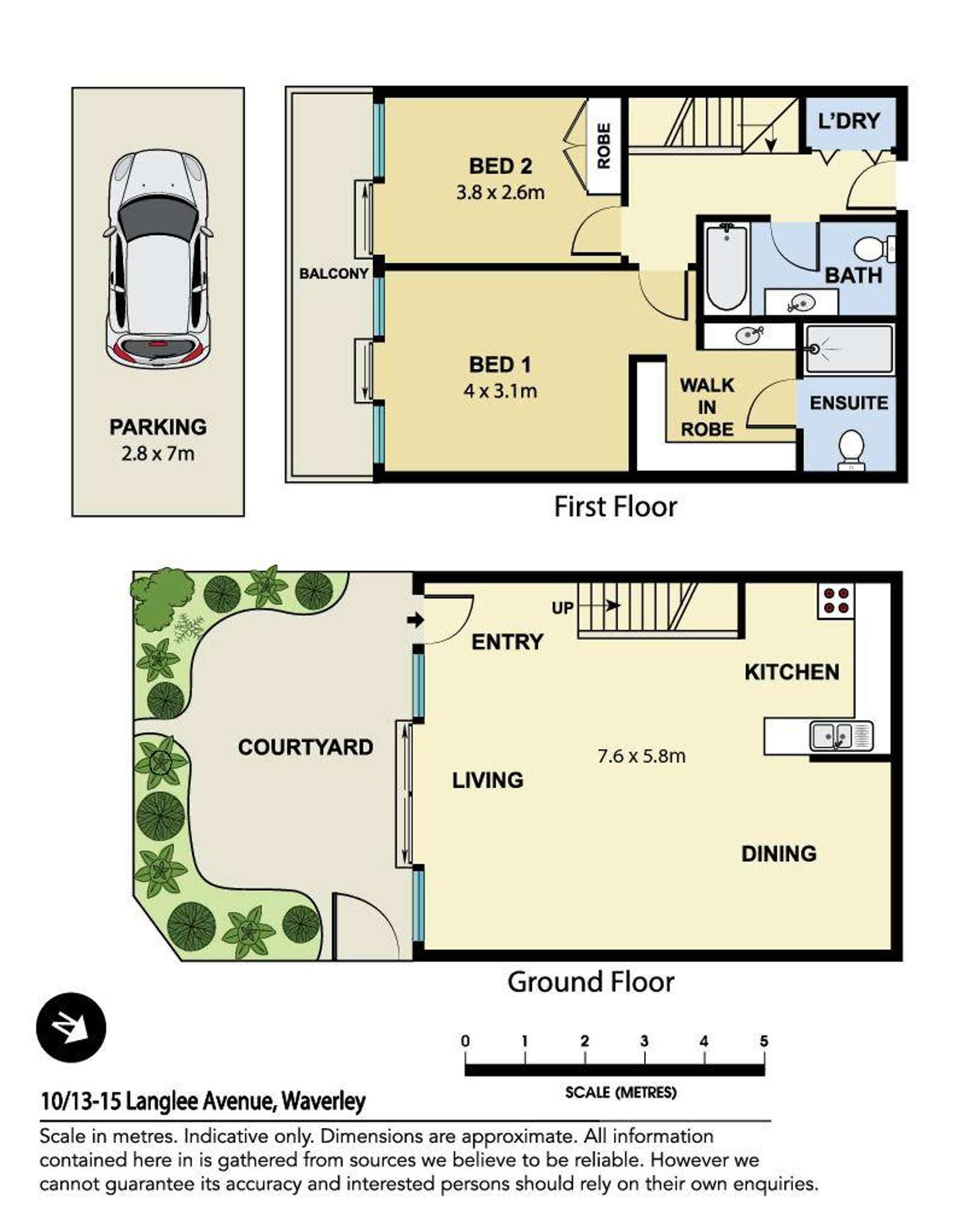 Floorplan of Homely townhouse listing, 8/13-15 Langlee Avenue, Waverley NSW 2024