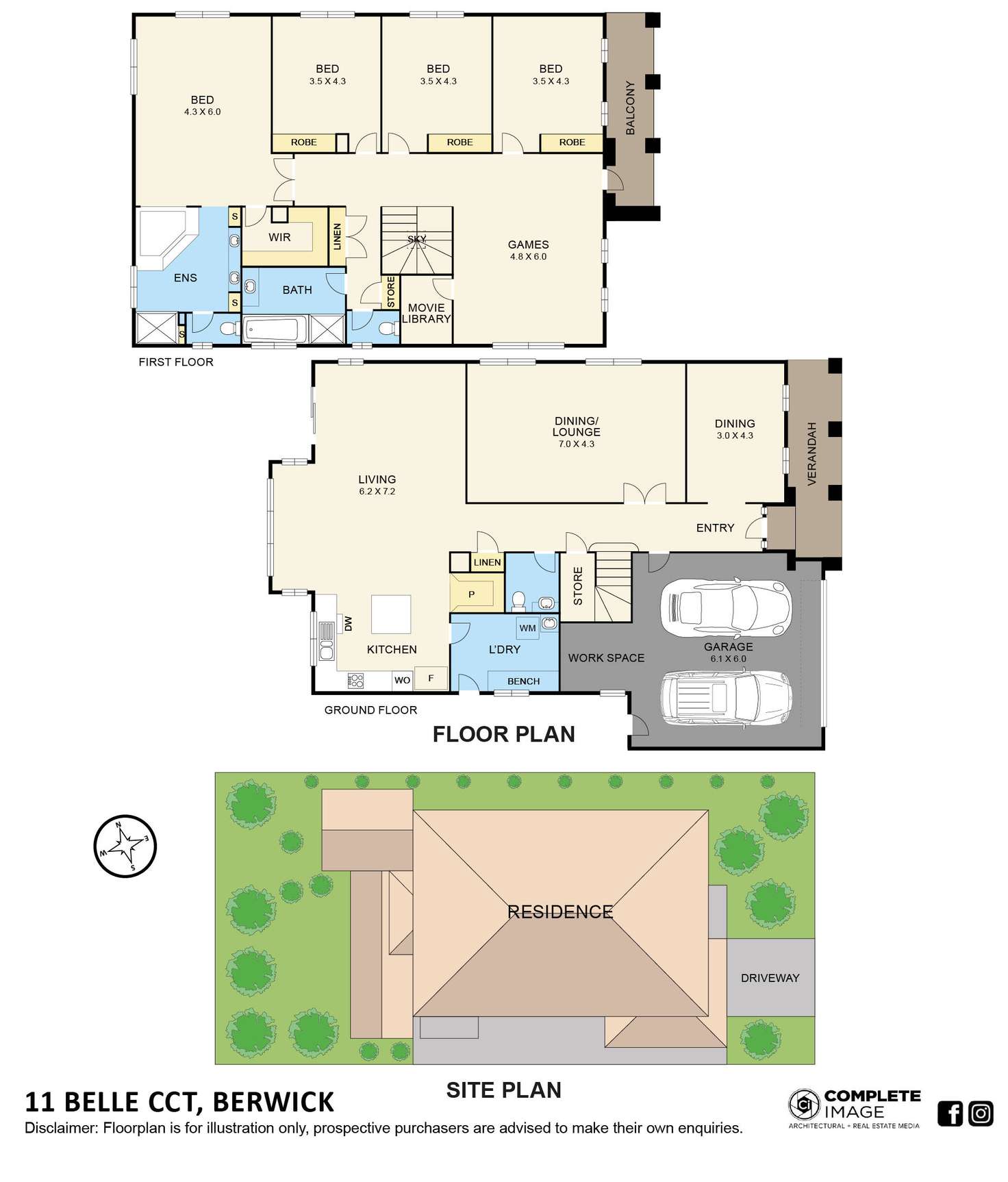 Floorplan of Homely house listing, 11 Belle Circuit, Berwick VIC 3806