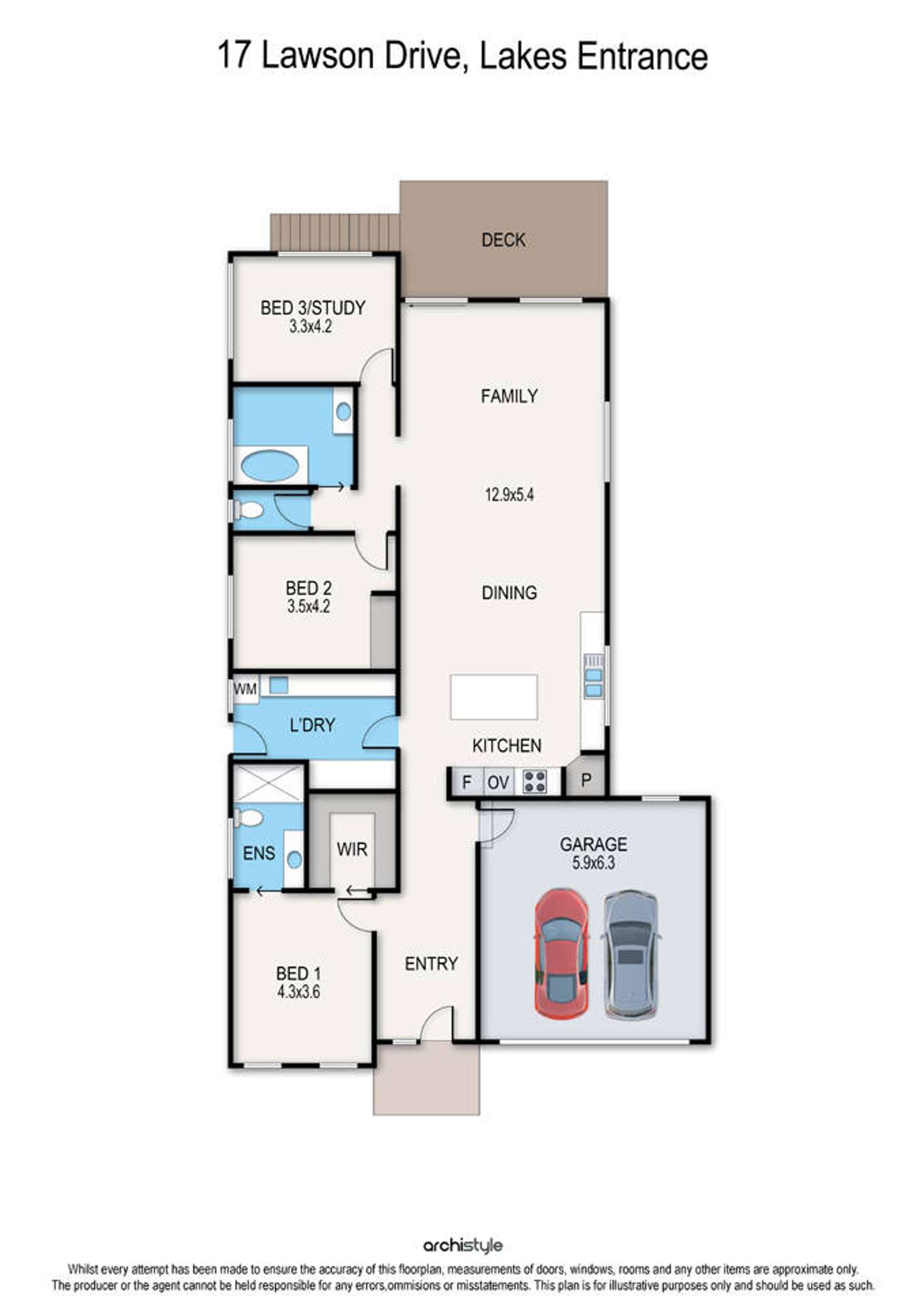 Floorplan of Homely house listing, 17 Lawson Drive, Lakes Entrance VIC 3909
