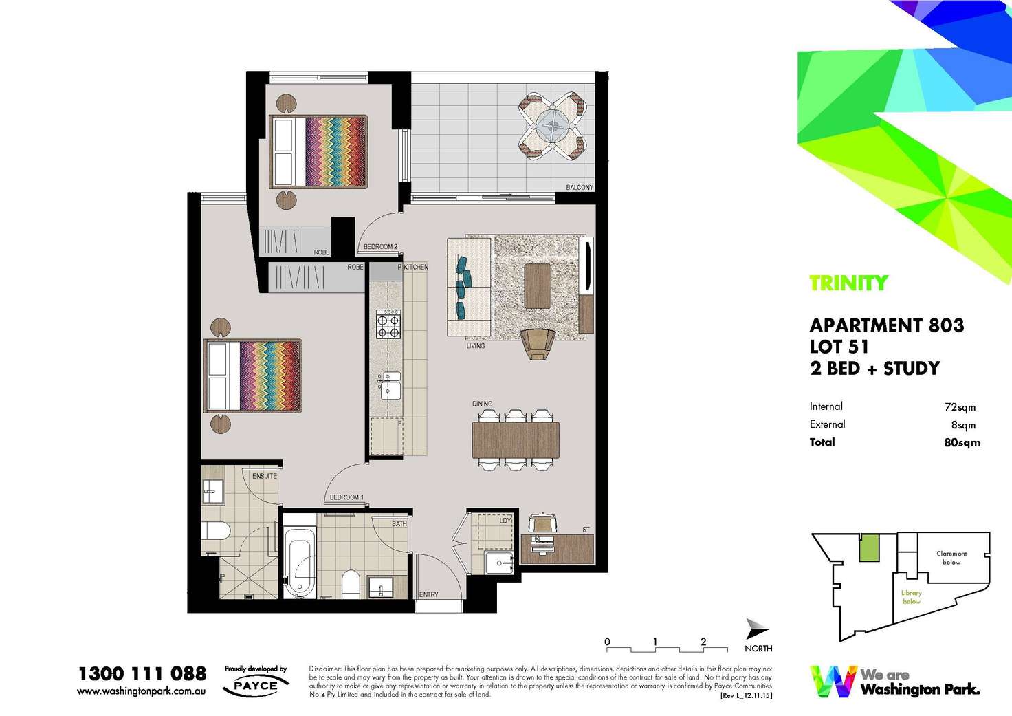 Floorplan of Homely apartment listing, 803/11A Washington Avenue, Riverwood NSW 2210