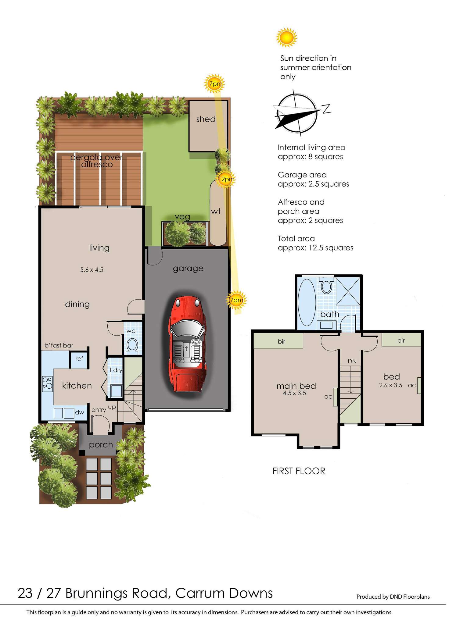 Floorplan of Homely townhouse listing, 23/27 Brunnings Road, Carrum Downs VIC 3201