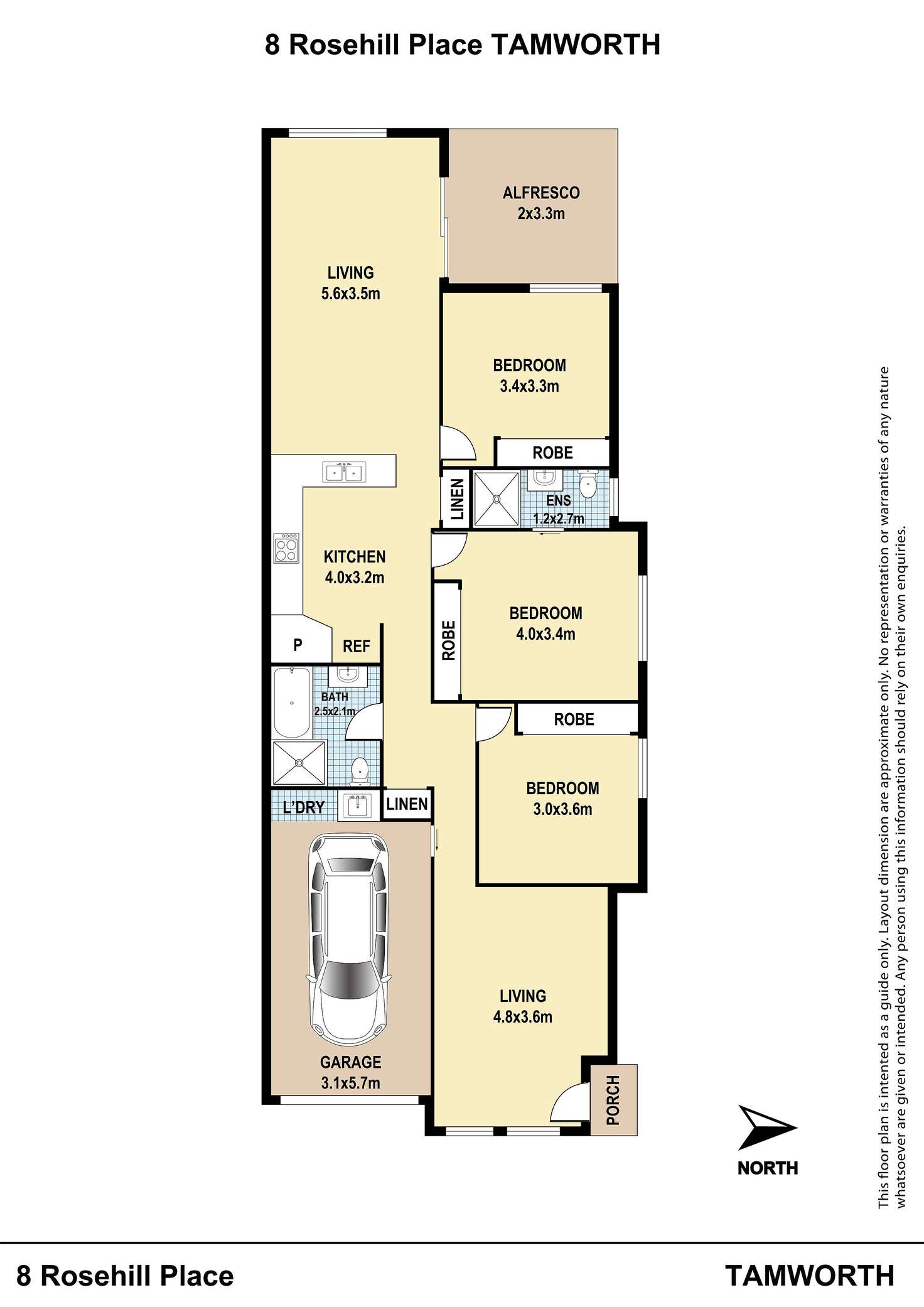 Floorplan of Homely house listing, 8 Rosehill Place, Tamworth NSW 2340