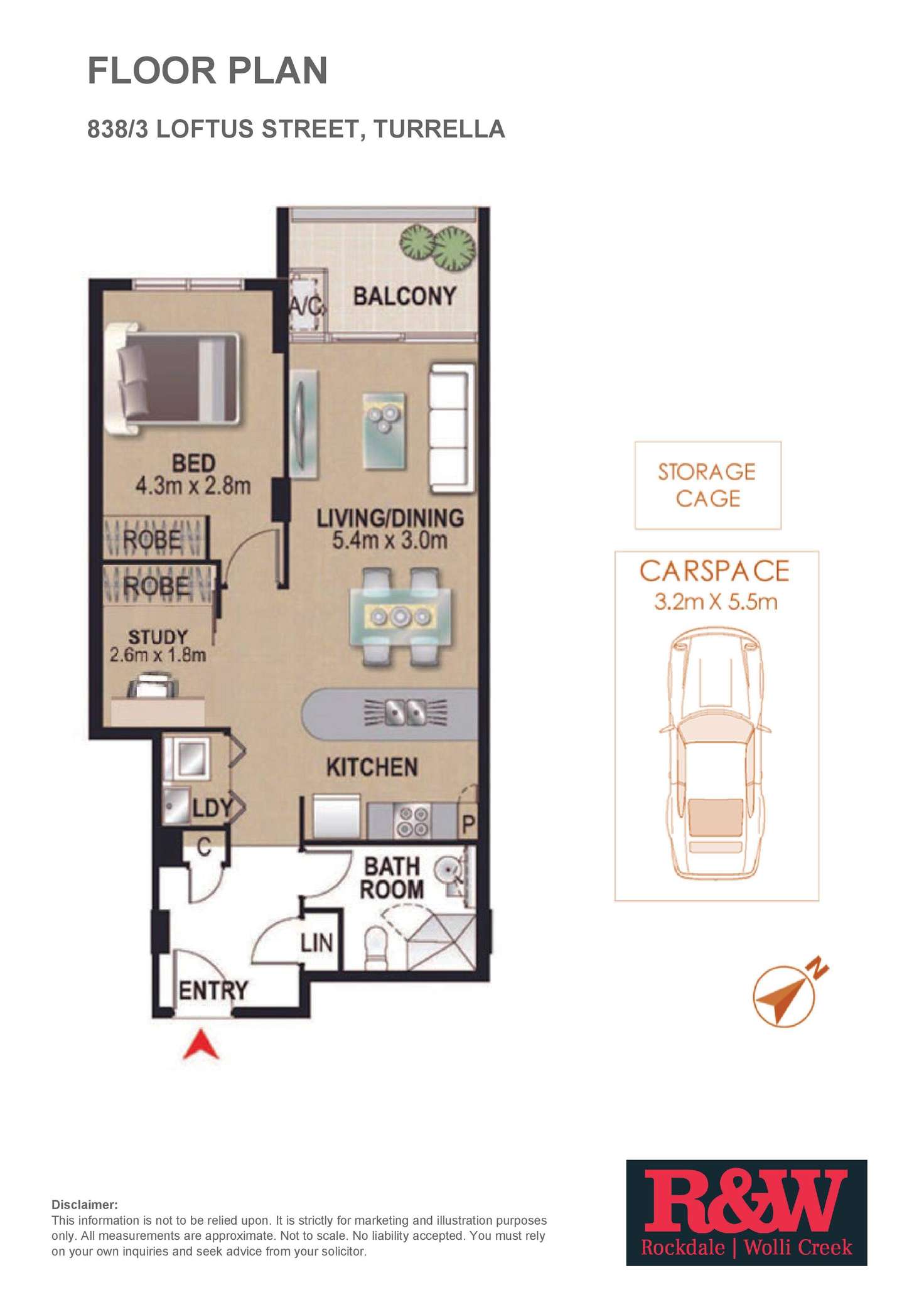 Floorplan of Homely apartment listing, 838/3 Loftus Street, Turrella NSW 2205