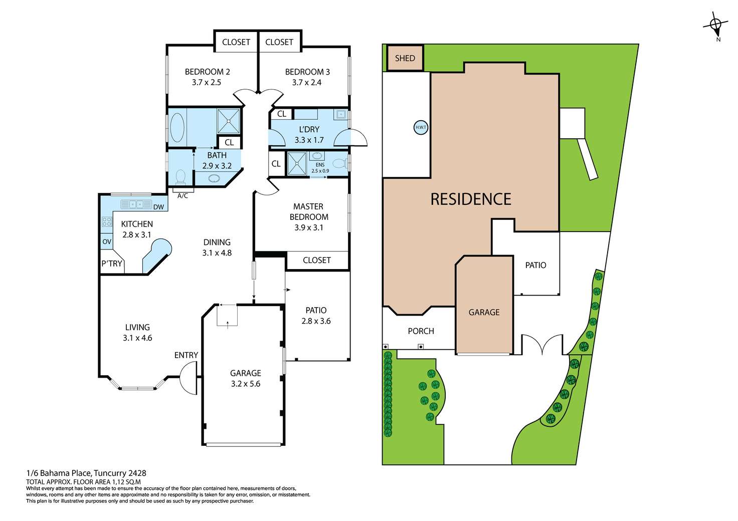 Floorplan of Homely villa listing, 1/6 Bahama Place, Tuncurry NSW 2428