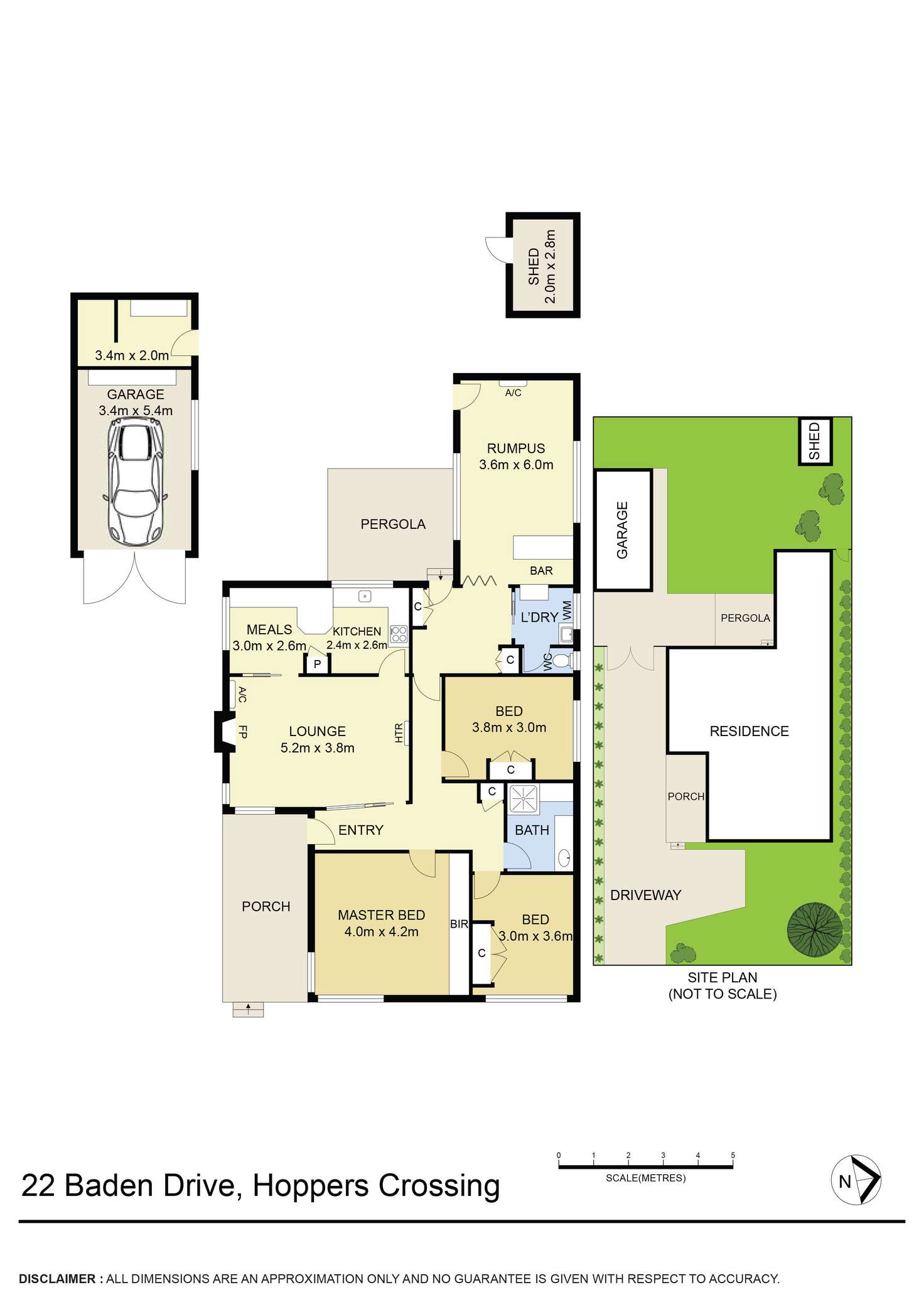 Floorplan of Homely house listing, 22 Baden Drive, Hoppers Crossing VIC 3029