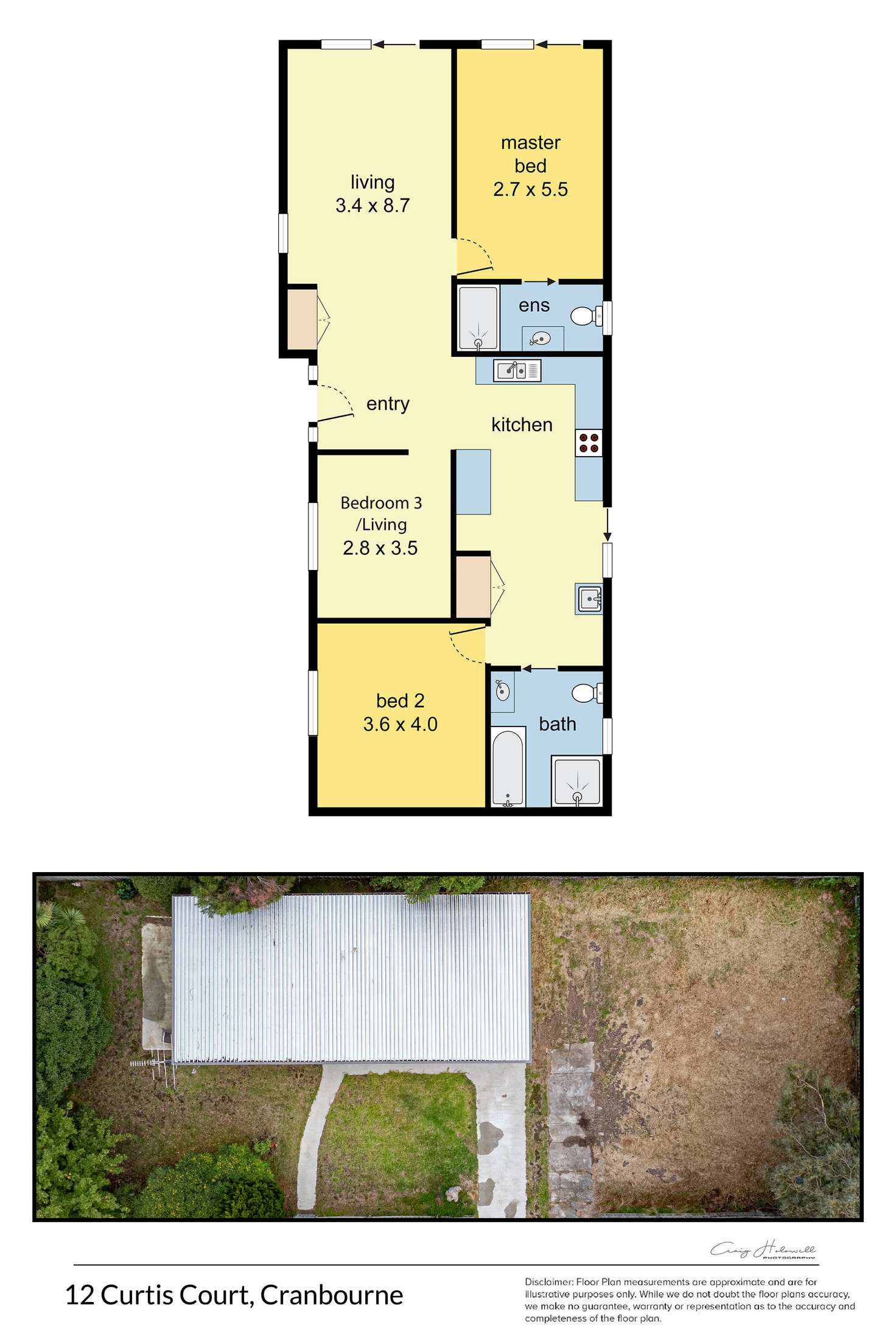 Floorplan of Homely house listing, 12 Curtis Court, Cranbourne VIC 3977