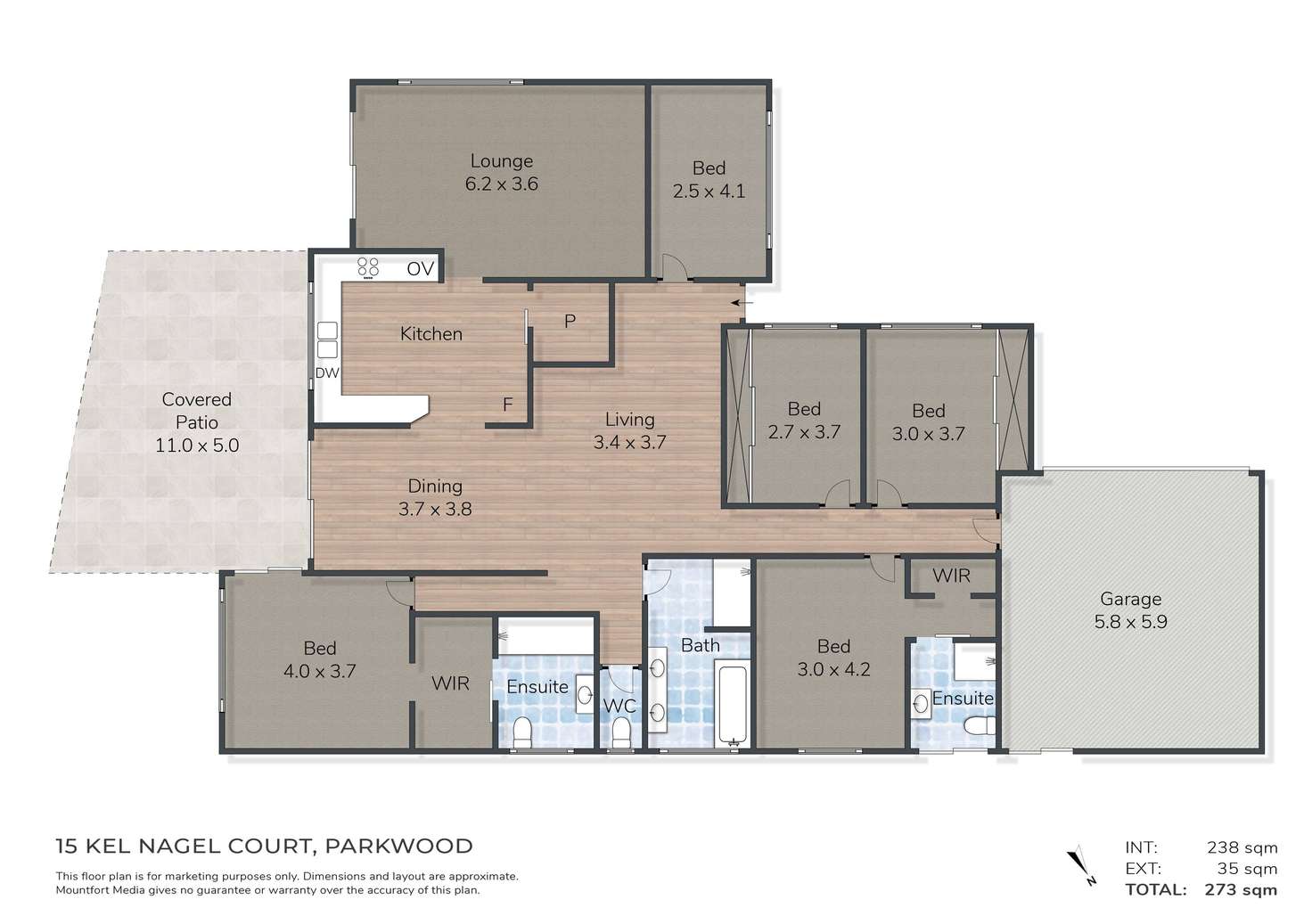 Floorplan of Homely house listing, 15 Kel Nagle Court, Parkwood QLD 4214