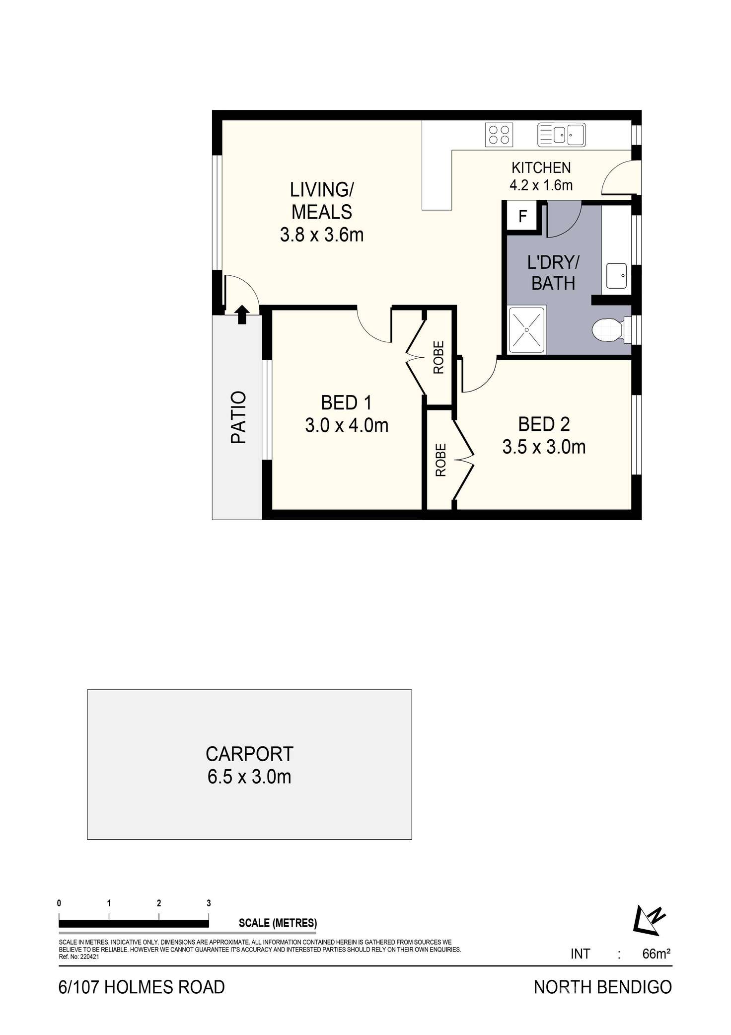 Floorplan of Homely unit listing, 6/107 Holmes Road, Long Gully VIC 3550