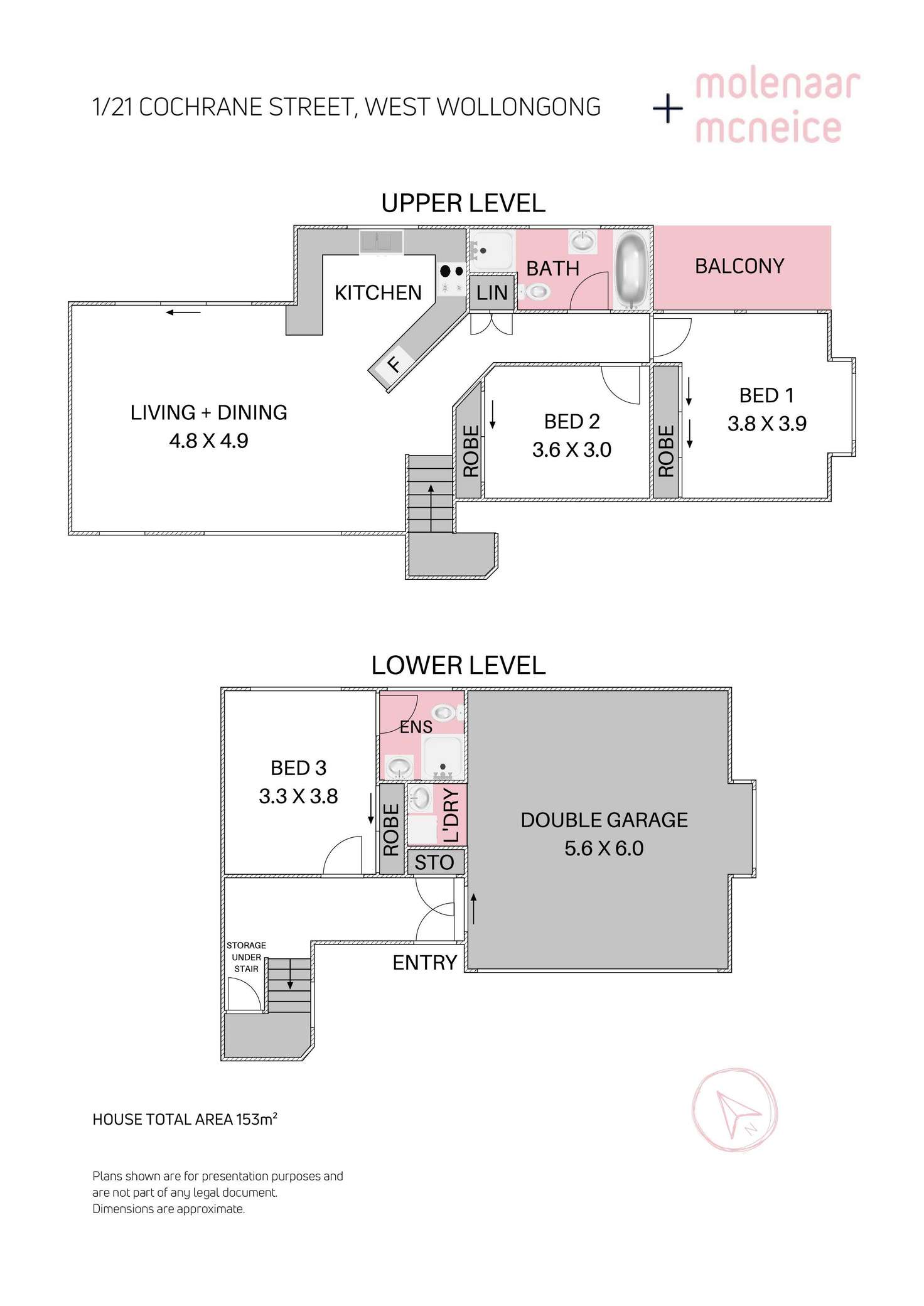 Floorplan of Homely townhouse listing, 1/21 Cochrane Street, West Wollongong NSW 2500
