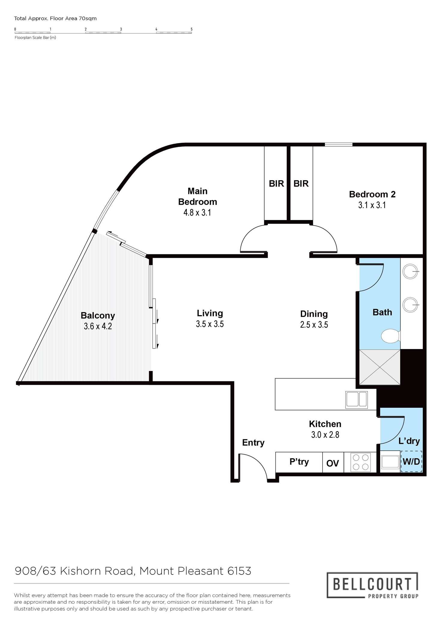 Floorplan of Homely apartment listing, 908/63 Kishorn Road, Mount Pleasant WA 6153