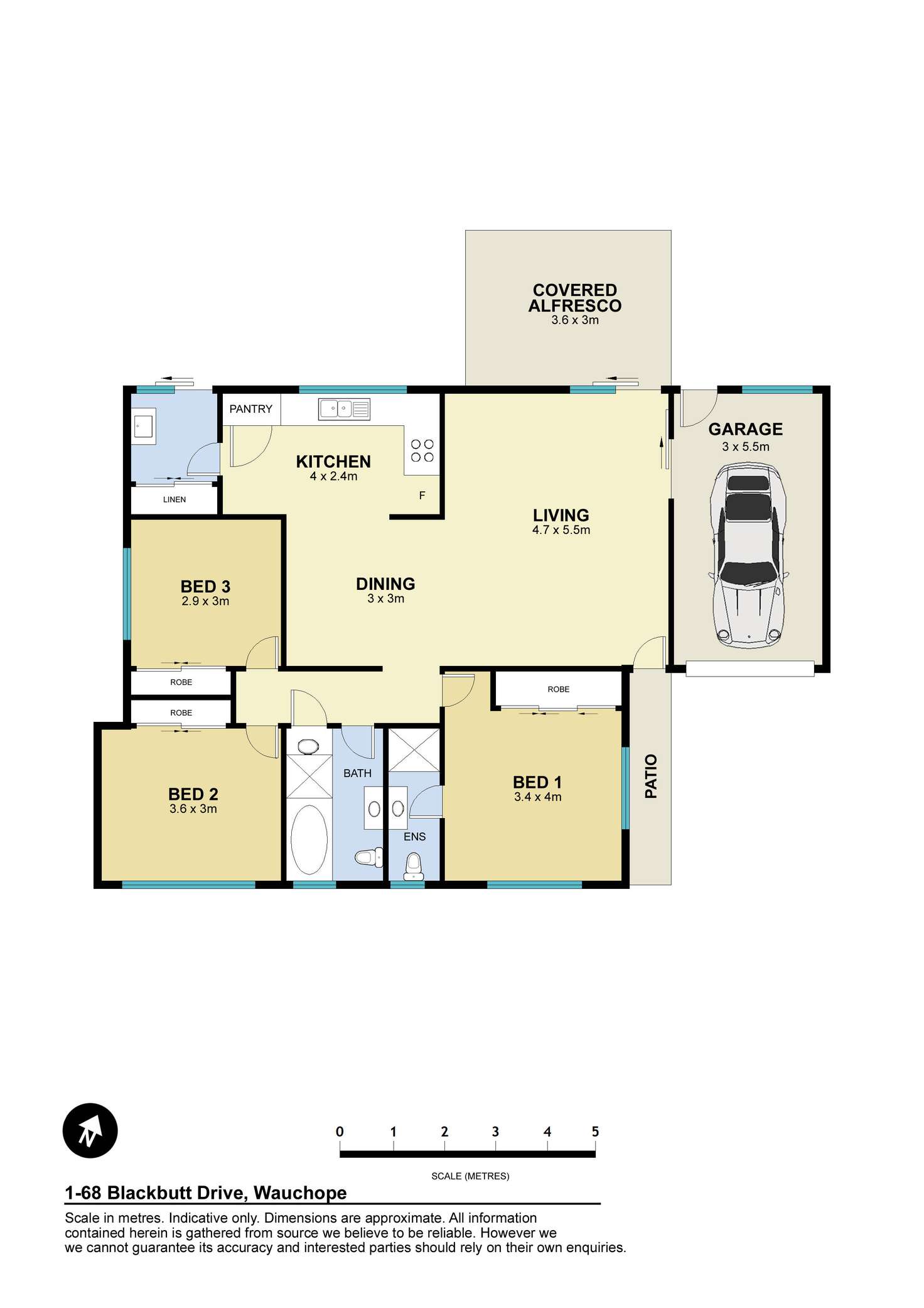 Floorplan of Homely villa listing, 1/68 Blackbutt Drive, Wauchope NSW 2446