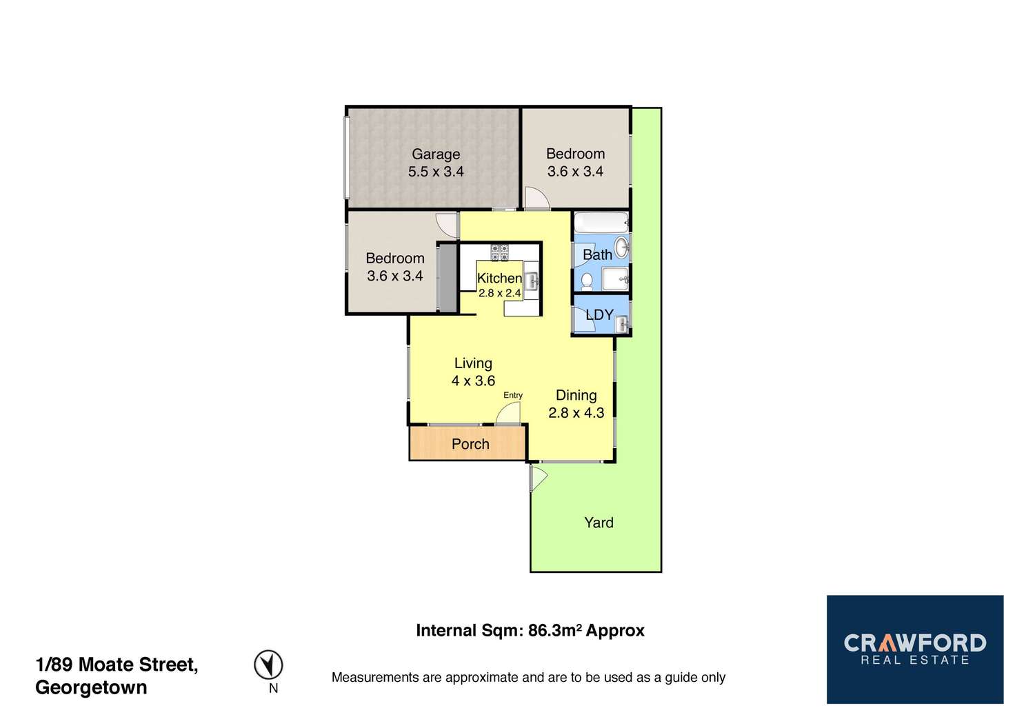 Floorplan of Homely villa listing, 1/89 Moate Street, Georgetown NSW 2298