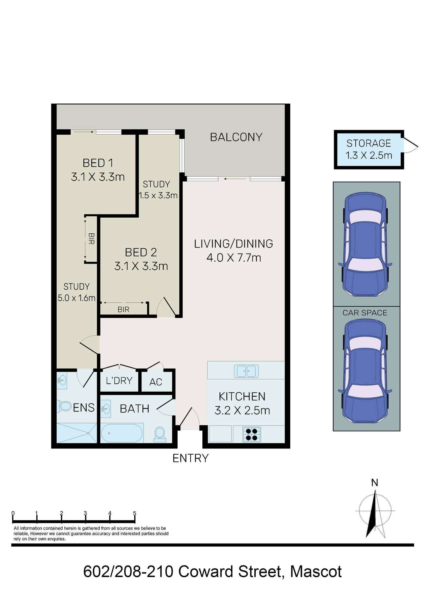 Floorplan of Homely apartment listing, 602/208-210 Coward Street, Mascot NSW 2020