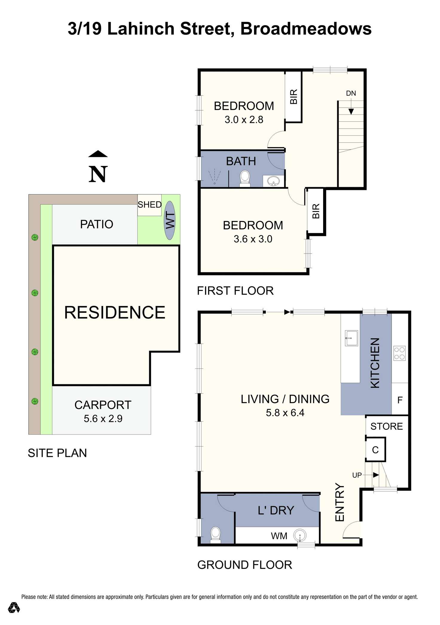 Floorplan of Homely townhouse listing, 3/19 Lahinch Street, Broadmeadows VIC 3047