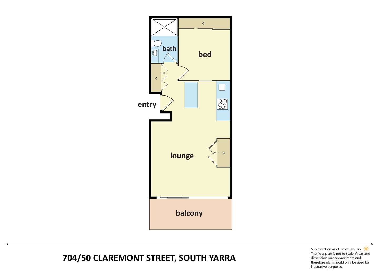 Floorplan of Homely unit listing, 704/50-54 Claremont Street, South Yarra VIC 3141