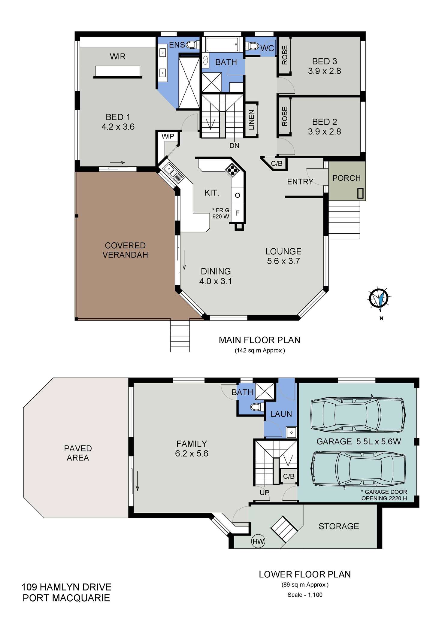 Floorplan of Homely house listing, 109 Hamlyn Drive, Port Macquarie NSW 2444