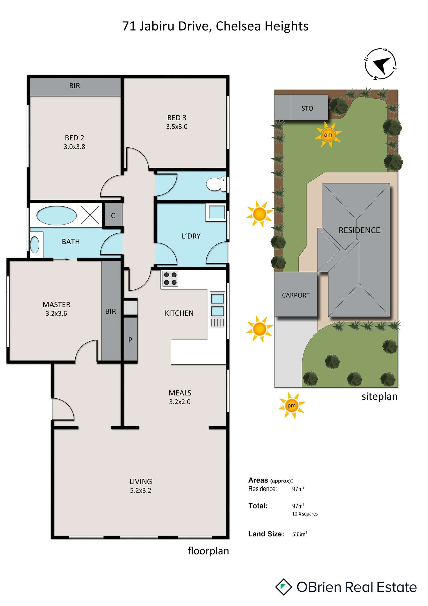Floorplan of Homely house listing, 71 Jabiru Drive, Chelsea Heights VIC 3196