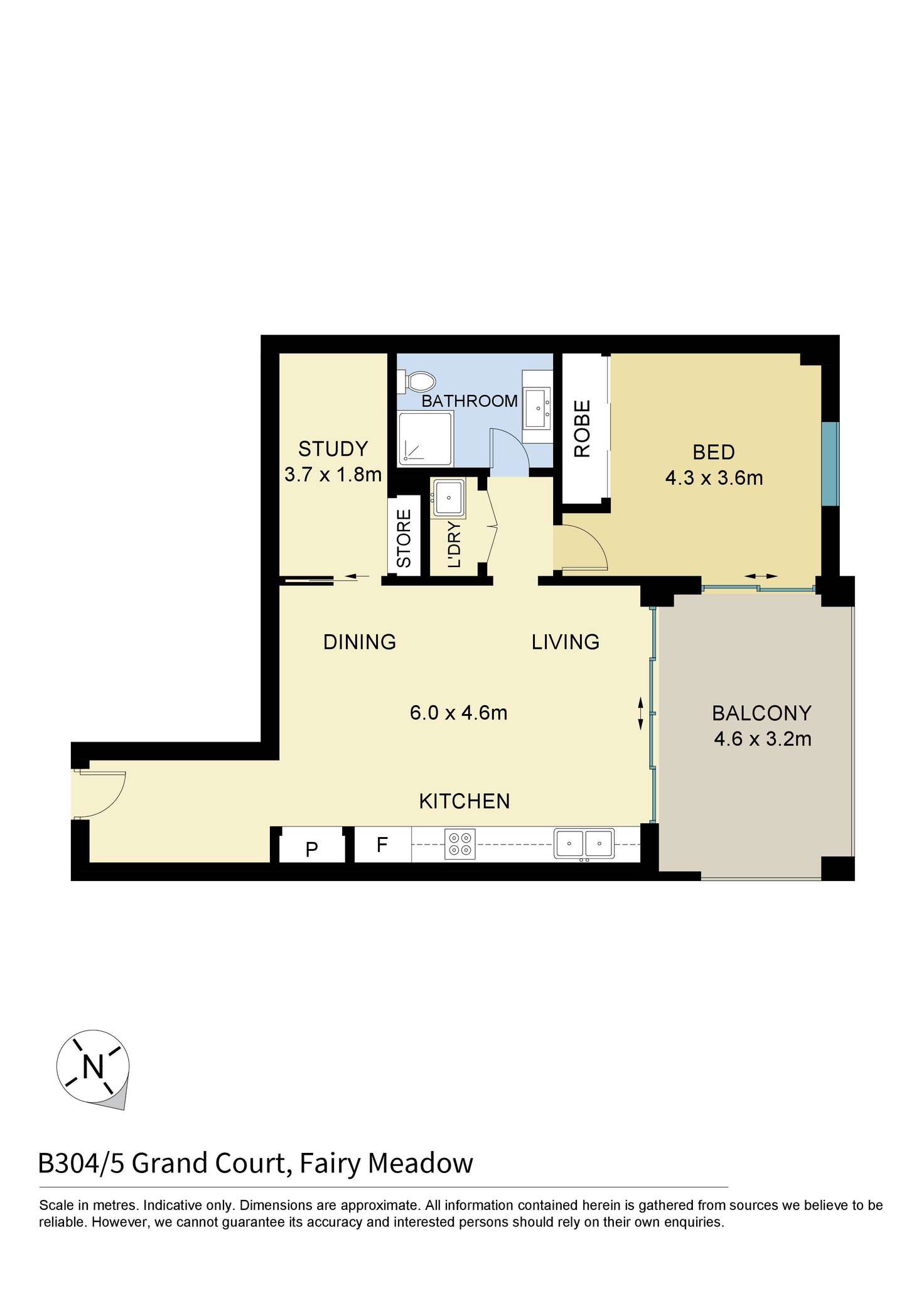 Floorplan of Homely apartment listing, B304/5 Grand Court, Fairy Meadow NSW 2519