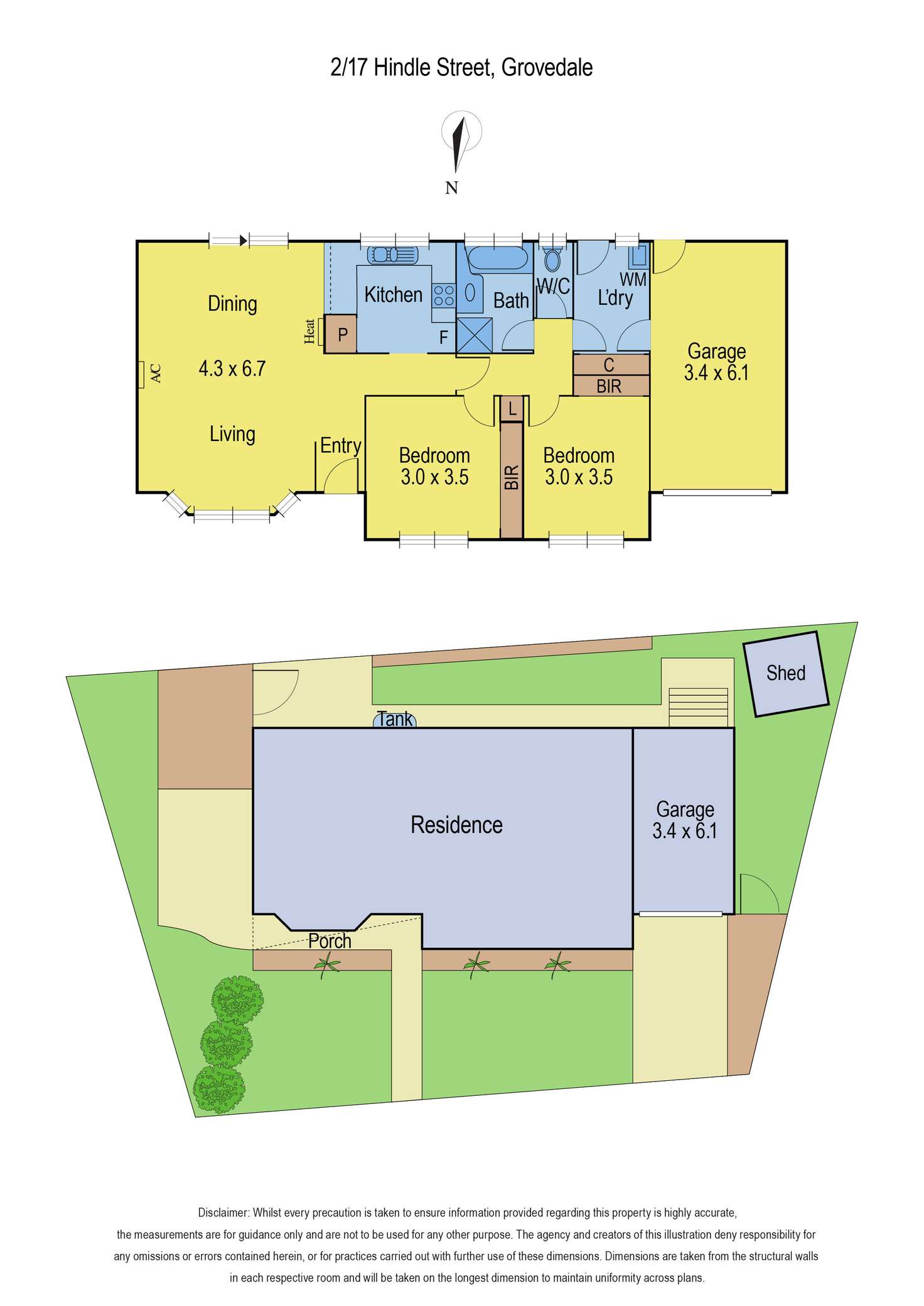 Floorplan of Homely unit listing, 2/17 Hindle Street, Grovedale VIC 3216