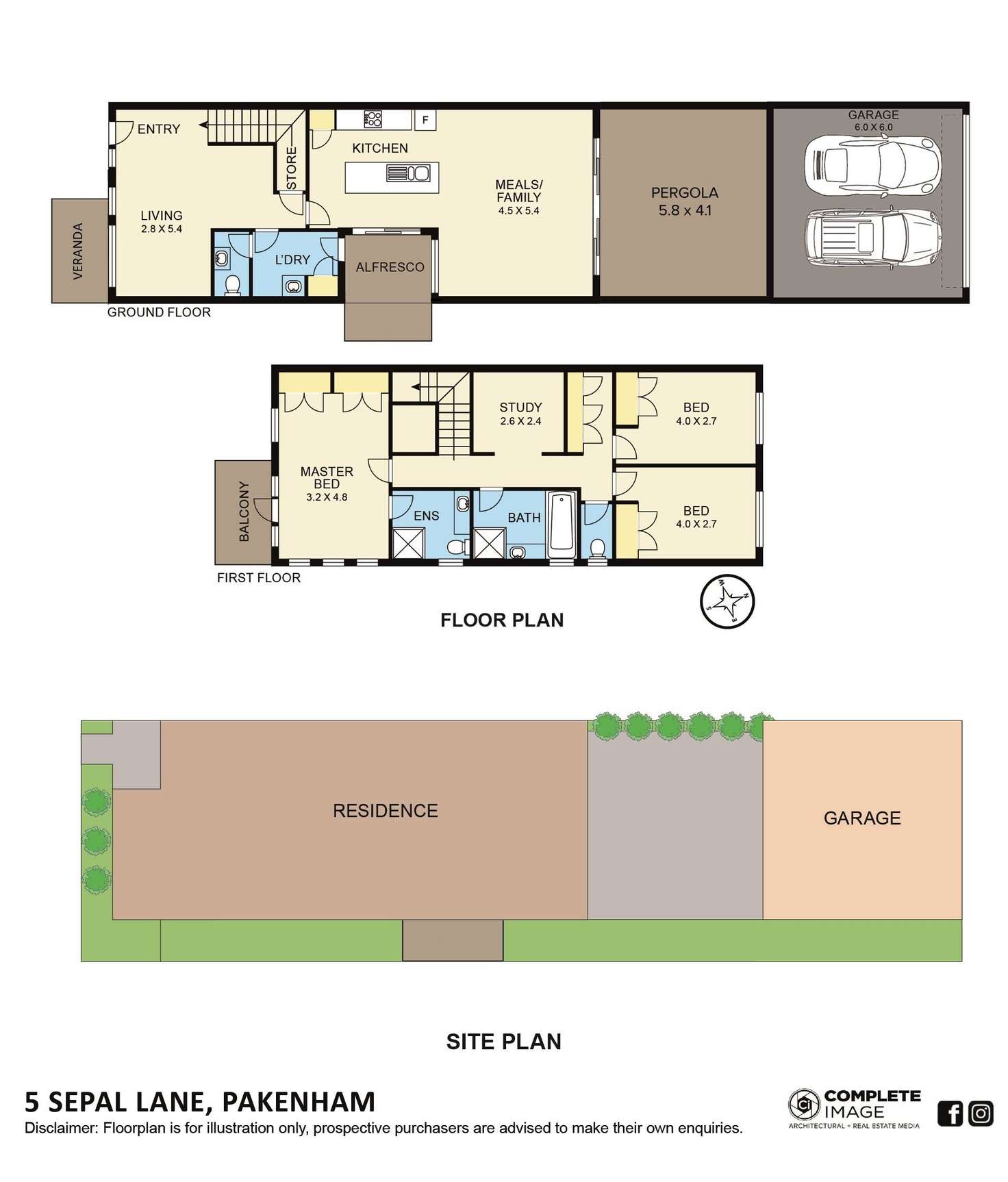 Floorplan of Homely townhouse listing, 5 Sepal Lane, Pakenham VIC 3810