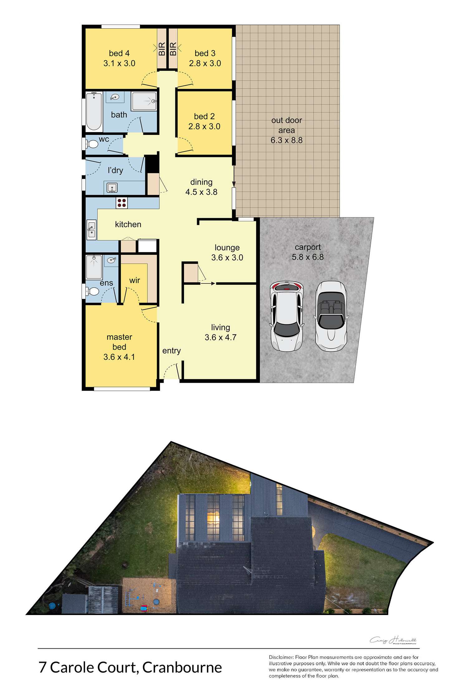 Floorplan of Homely house listing, 7 Carole Court, Cranbourne VIC 3977