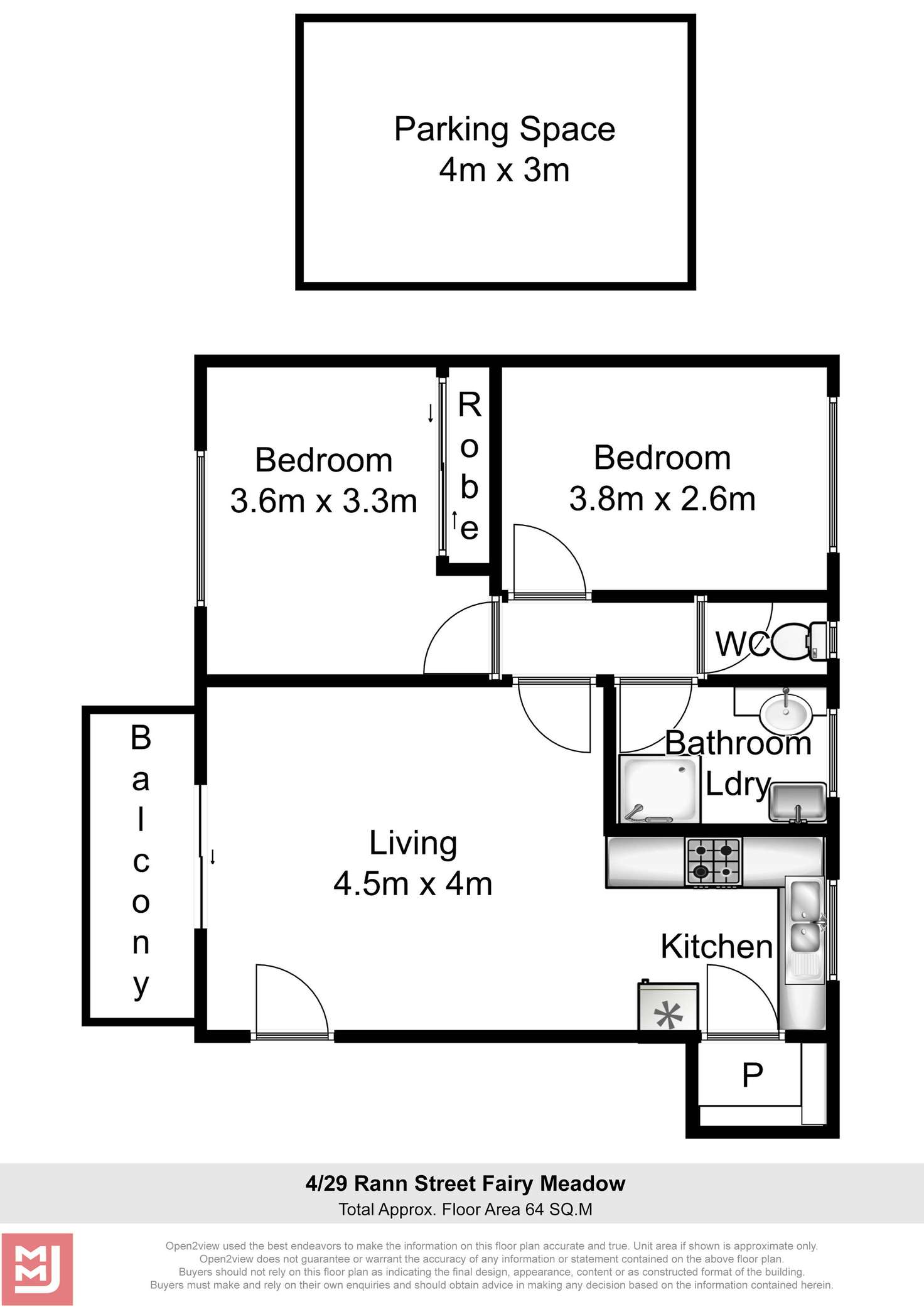 Floorplan of Homely unit listing, 4/29 Rann Street, Fairy Meadow NSW 2519