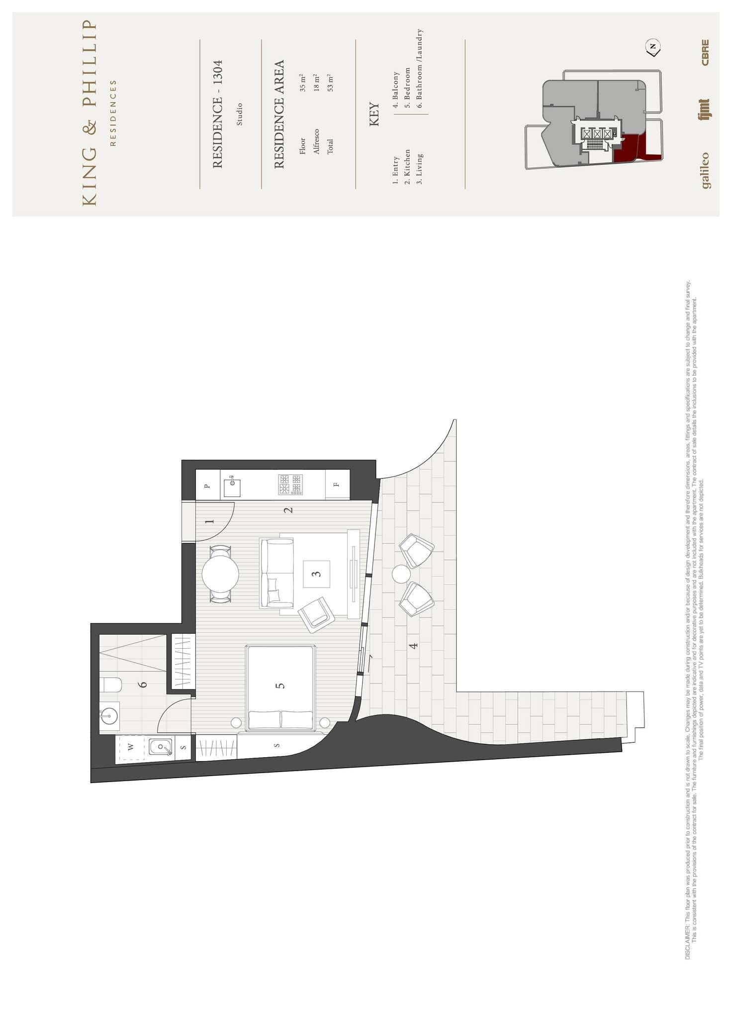Floorplan of Homely apartment listing, 1304/160 King Street, Sydney NSW 2000