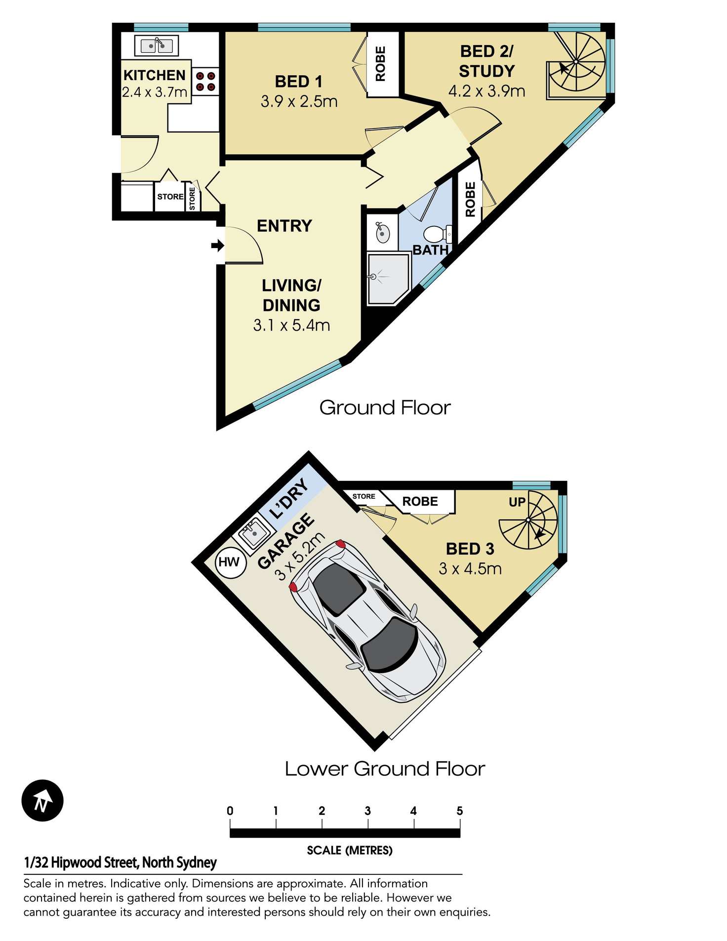 Floorplan of Homely apartment listing, 1/32 Hipwood Street, North Sydney NSW 2060