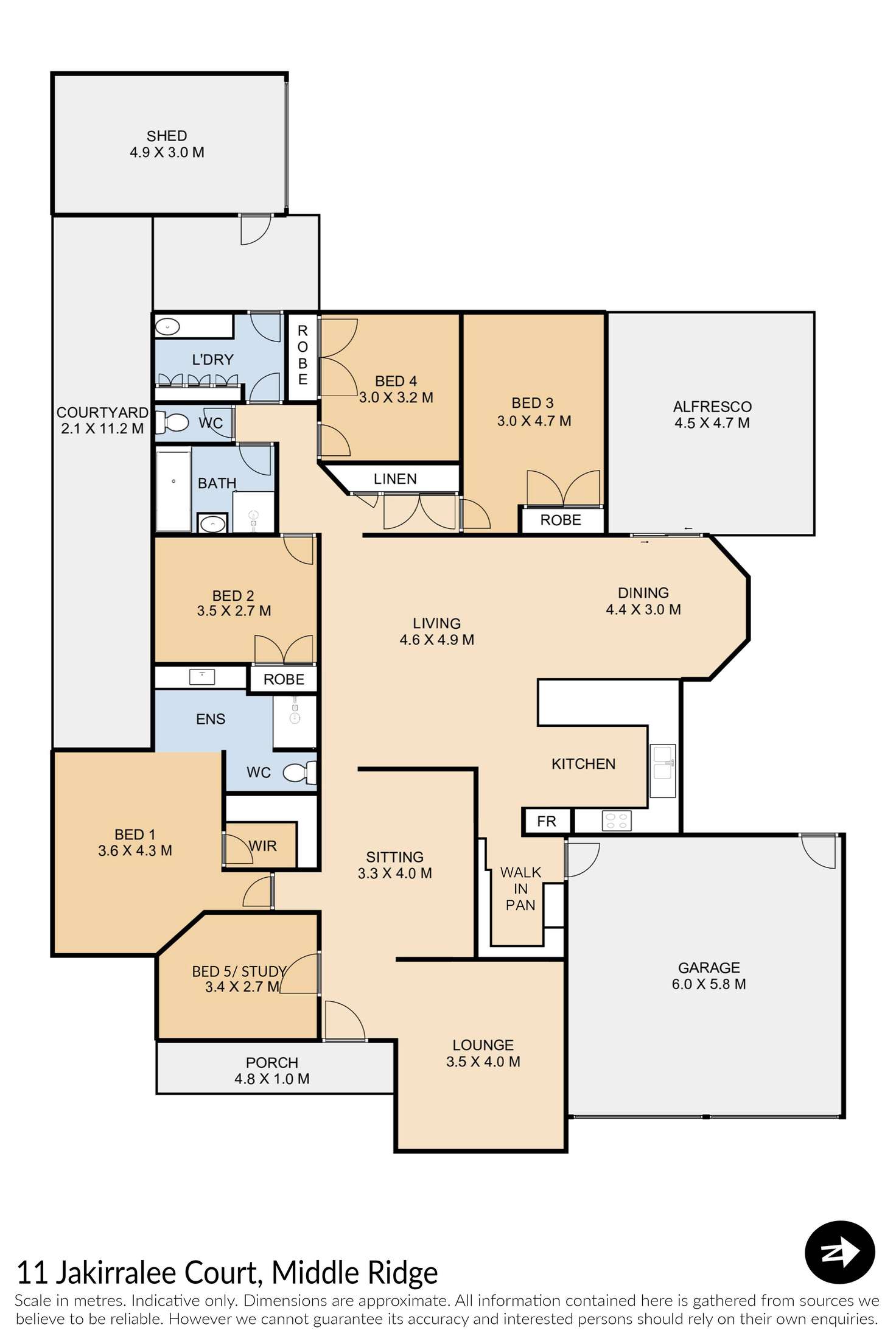 Floorplan of Homely house listing, 11 Jakirralee Court, Middle Ridge QLD 4350