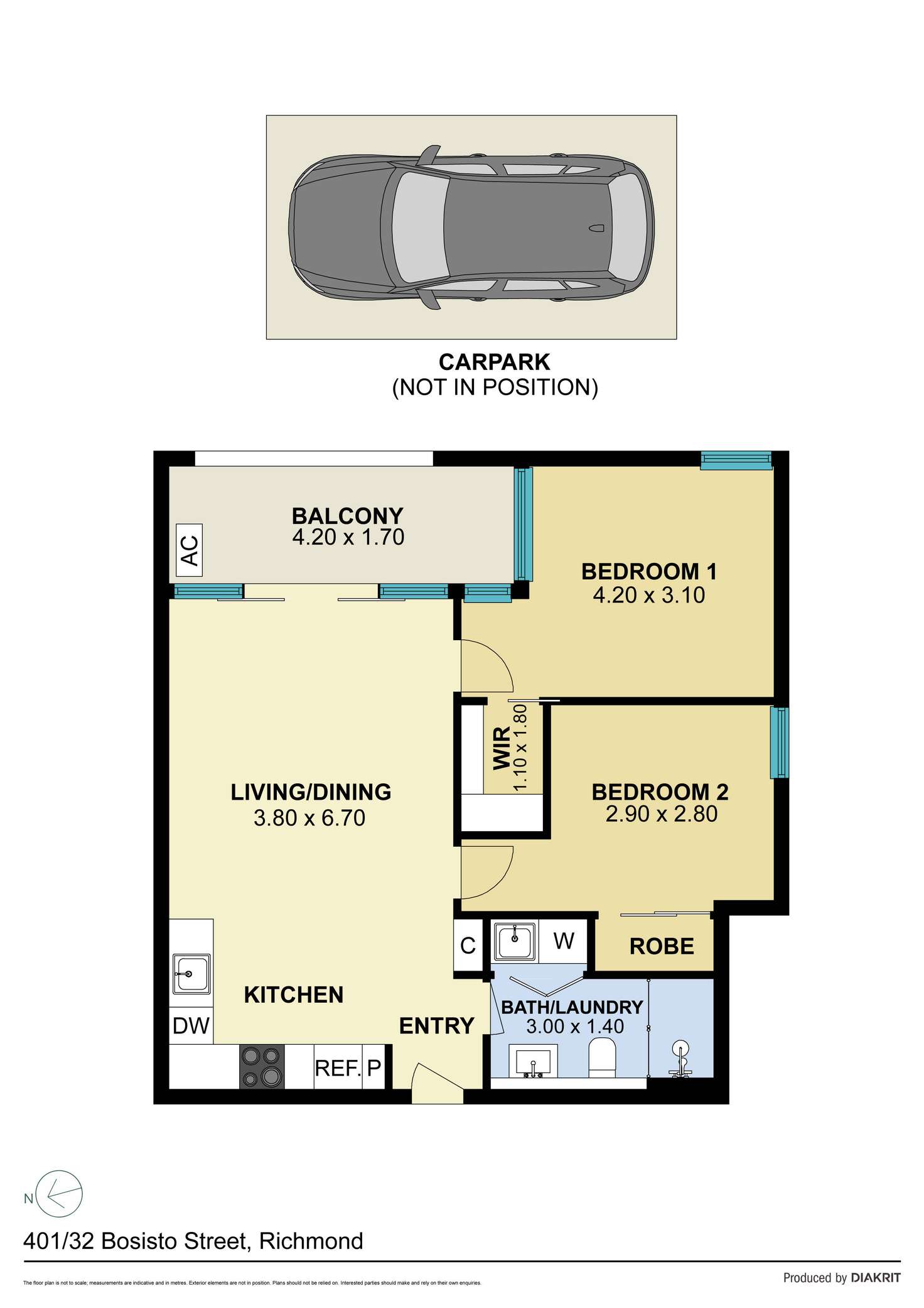 Floorplan of Homely apartment listing, 401/32 Bosisto Street, Richmond VIC 3121