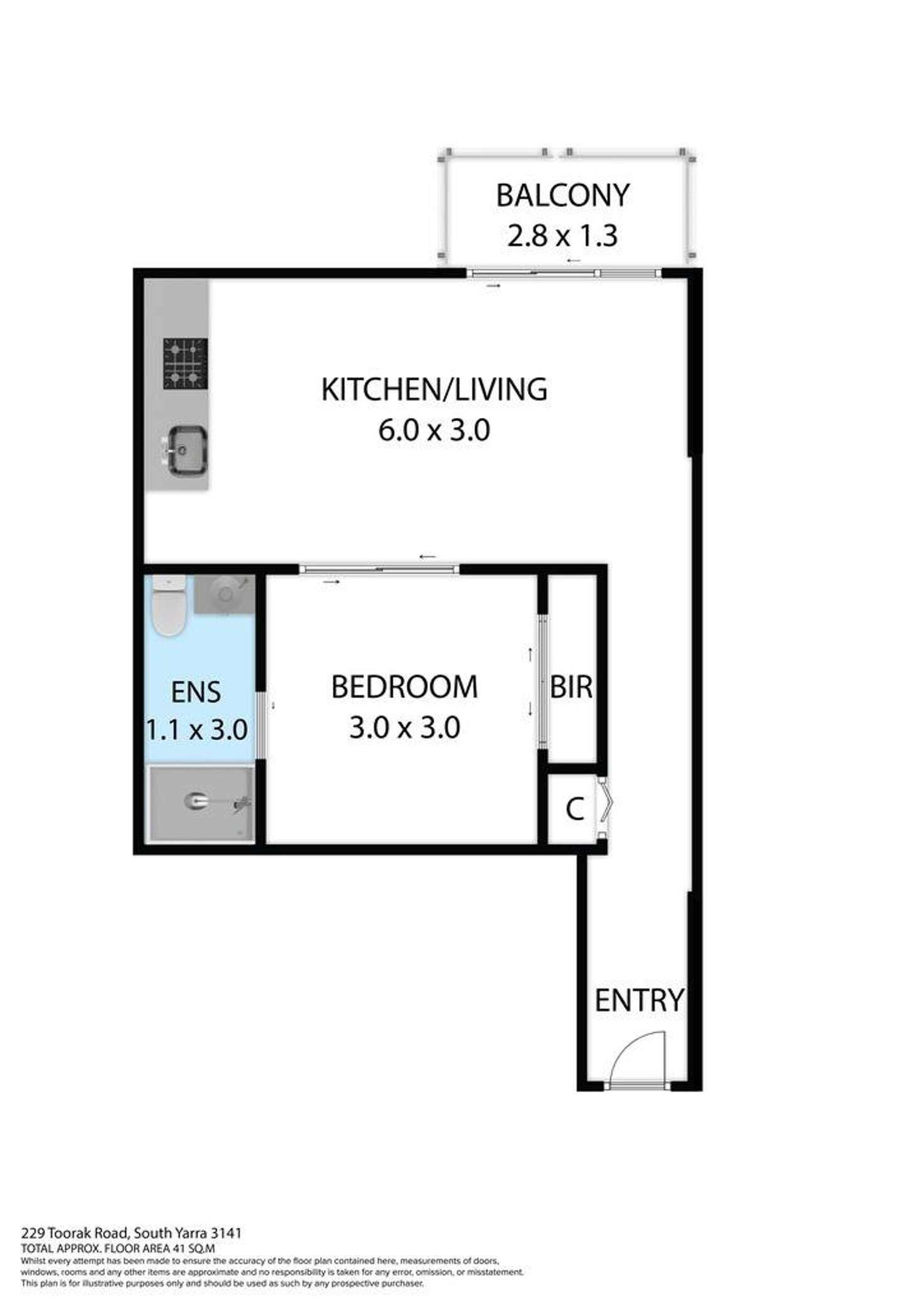 Floorplan of Homely apartment listing, 309/229 Toorak Road, South Yarra VIC 3141