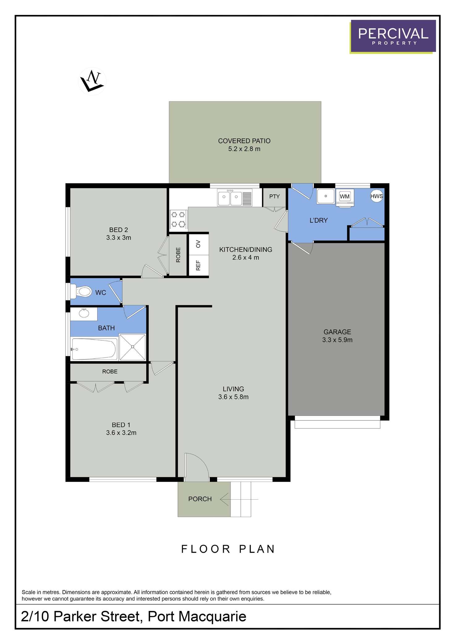 Floorplan of Homely villa listing, 2/10 Parker Street, Port Macquarie NSW 2444