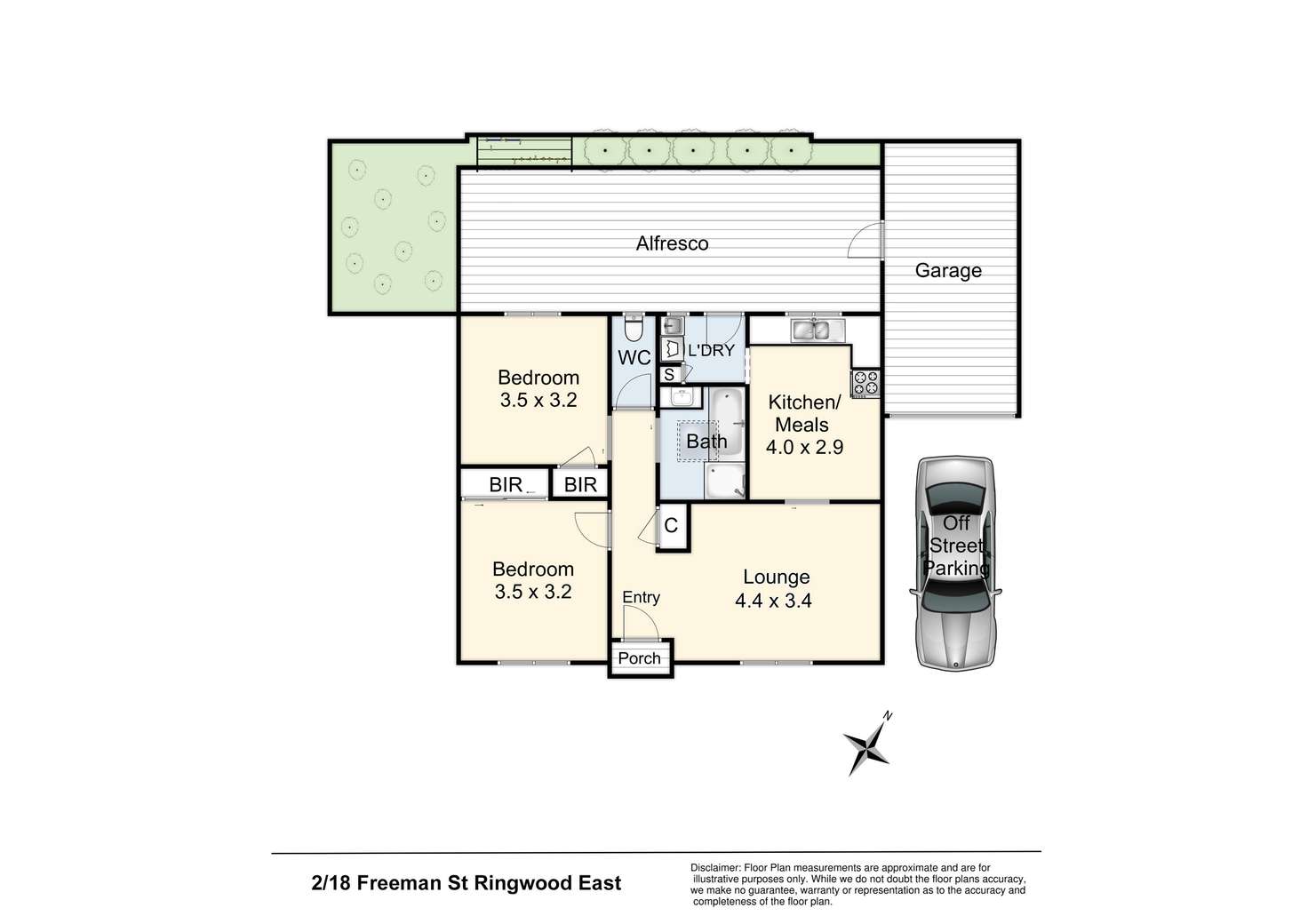 Floorplan of Homely unit listing, 2/18 Freeman Street, Ringwood East VIC 3135