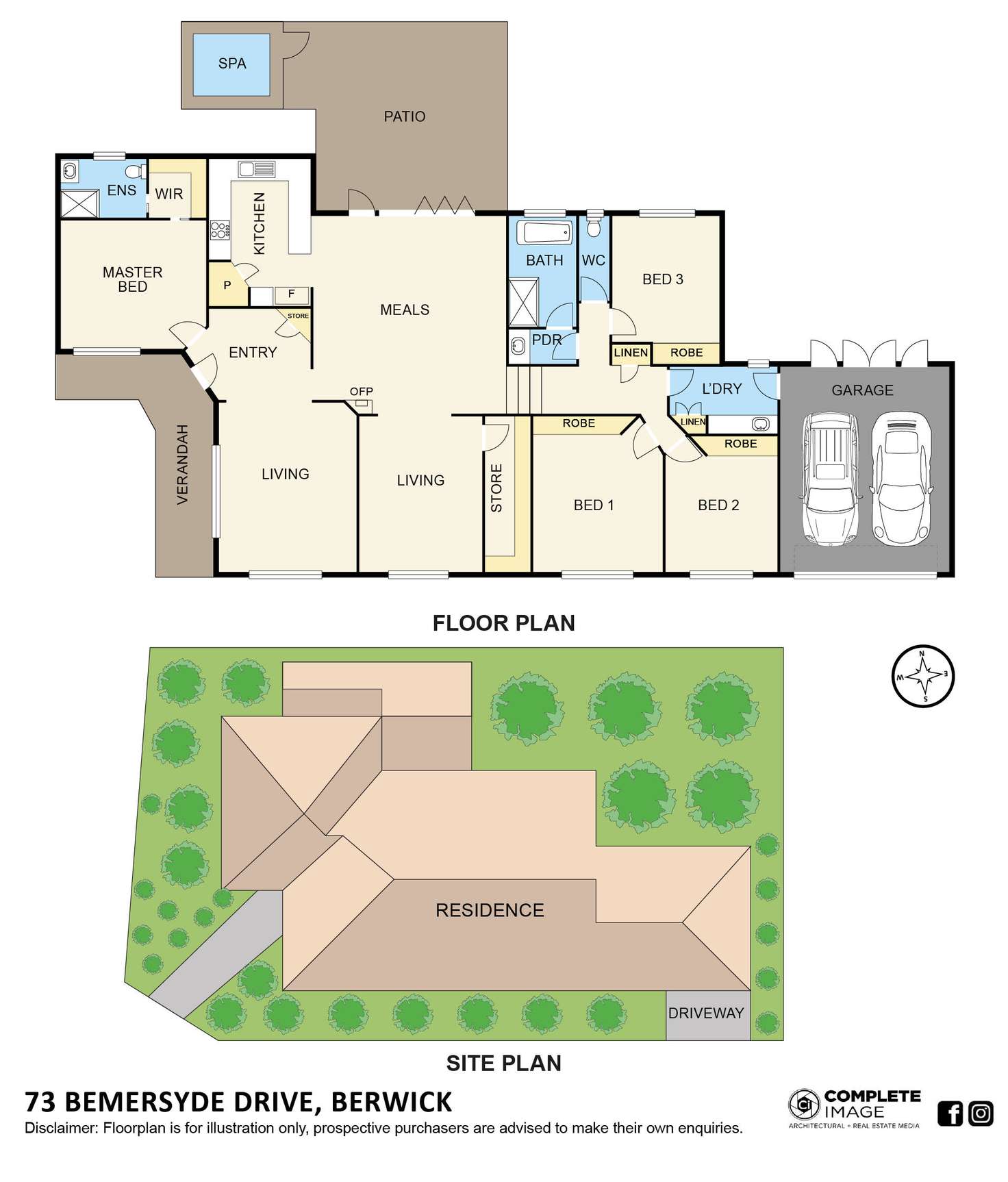 Floorplan of Homely house listing, 73 Bemersyde Drive, Berwick VIC 3806