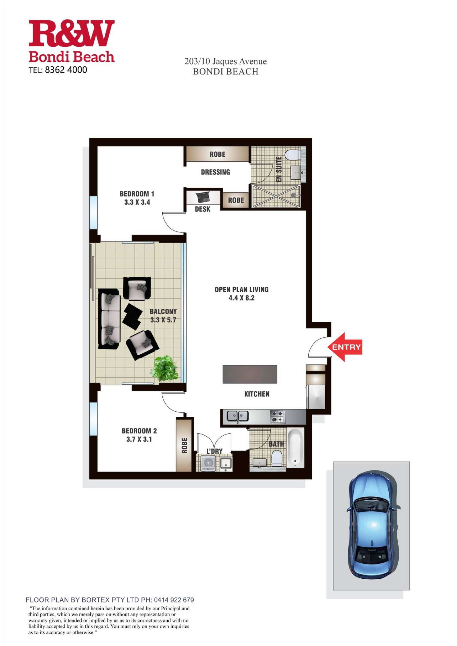 Floorplan of Homely apartment listing, 203/10 Jaques Avenue, Bondi Beach NSW 2026